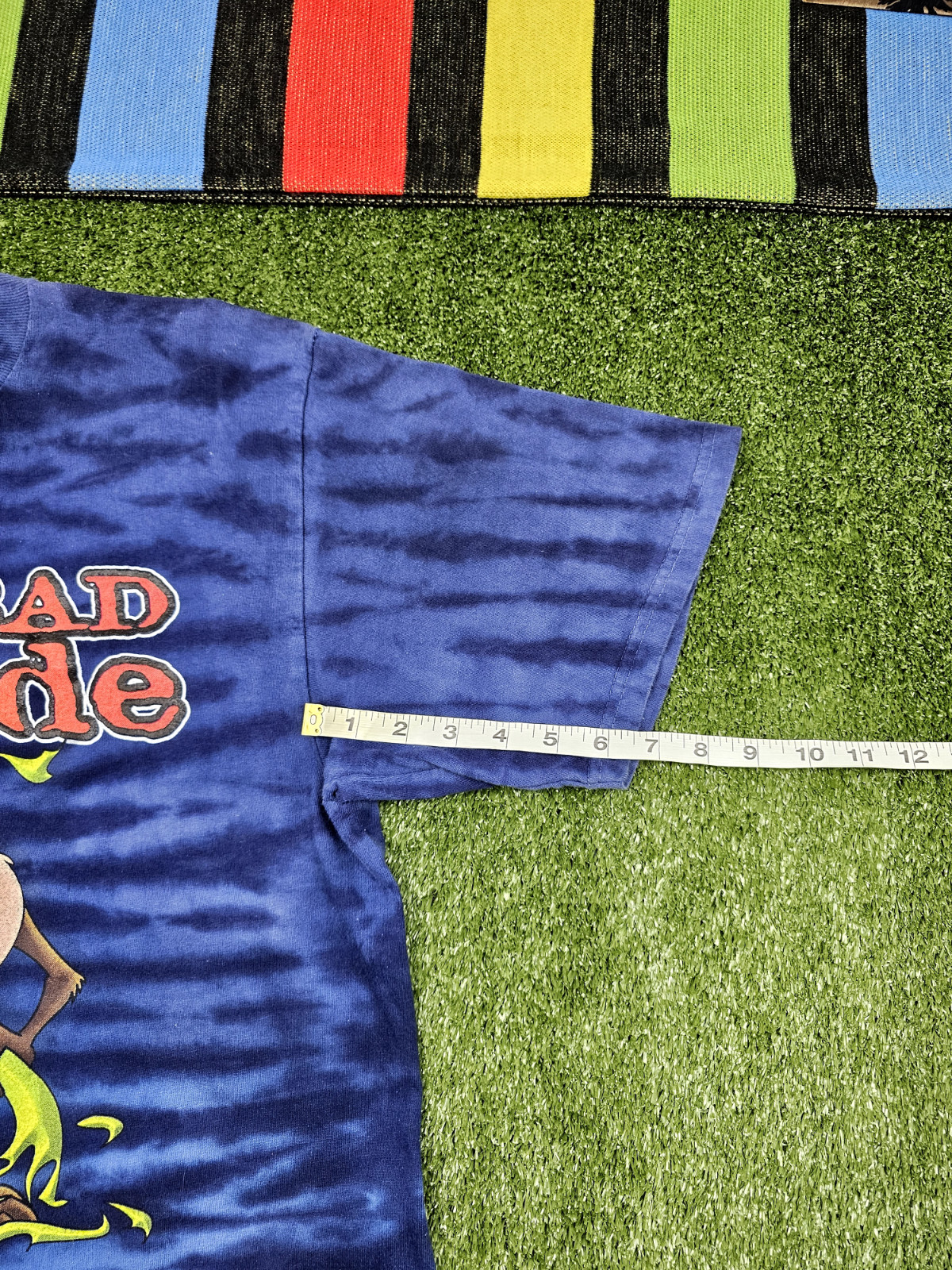 Looney tunes taz devil gotta bad attitude crewneck tshirt size L tie dye blue