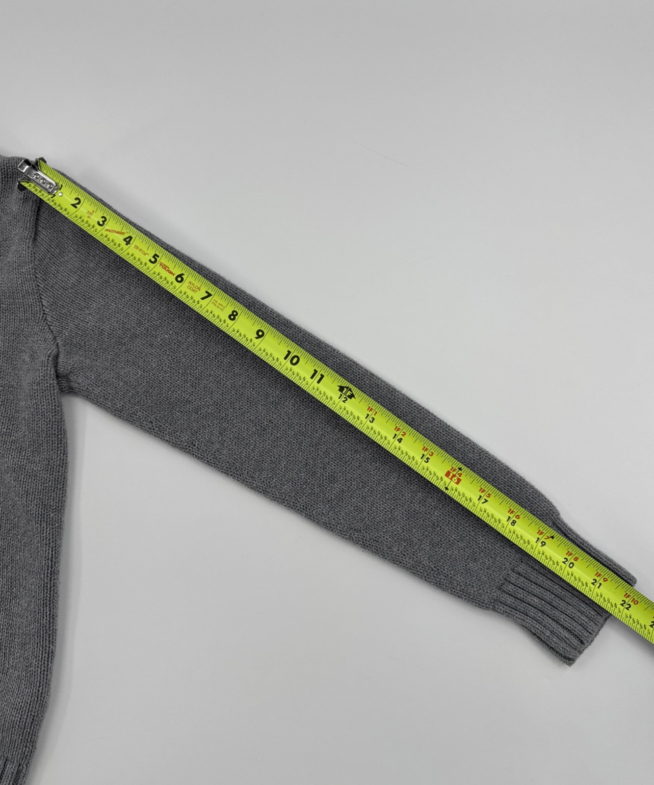 Polo Ralph Lauren 1/4 Zip Knit Sweater Boys Large 14-16 Gray Youth Logo