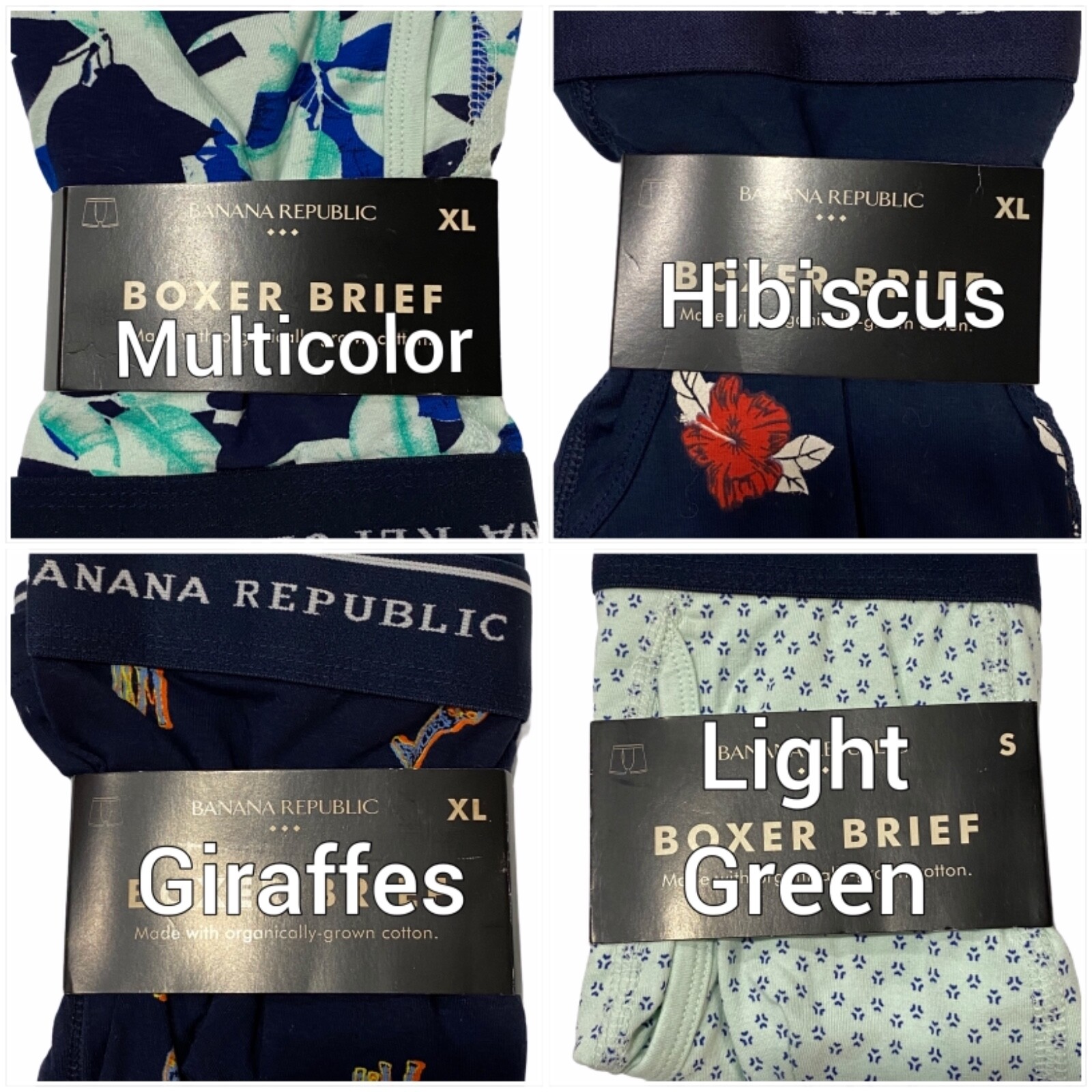 NWT BANANA REPUBLIC Knit Boxer Brief Underwear S-M-L-XL Assorted Colors/Prints