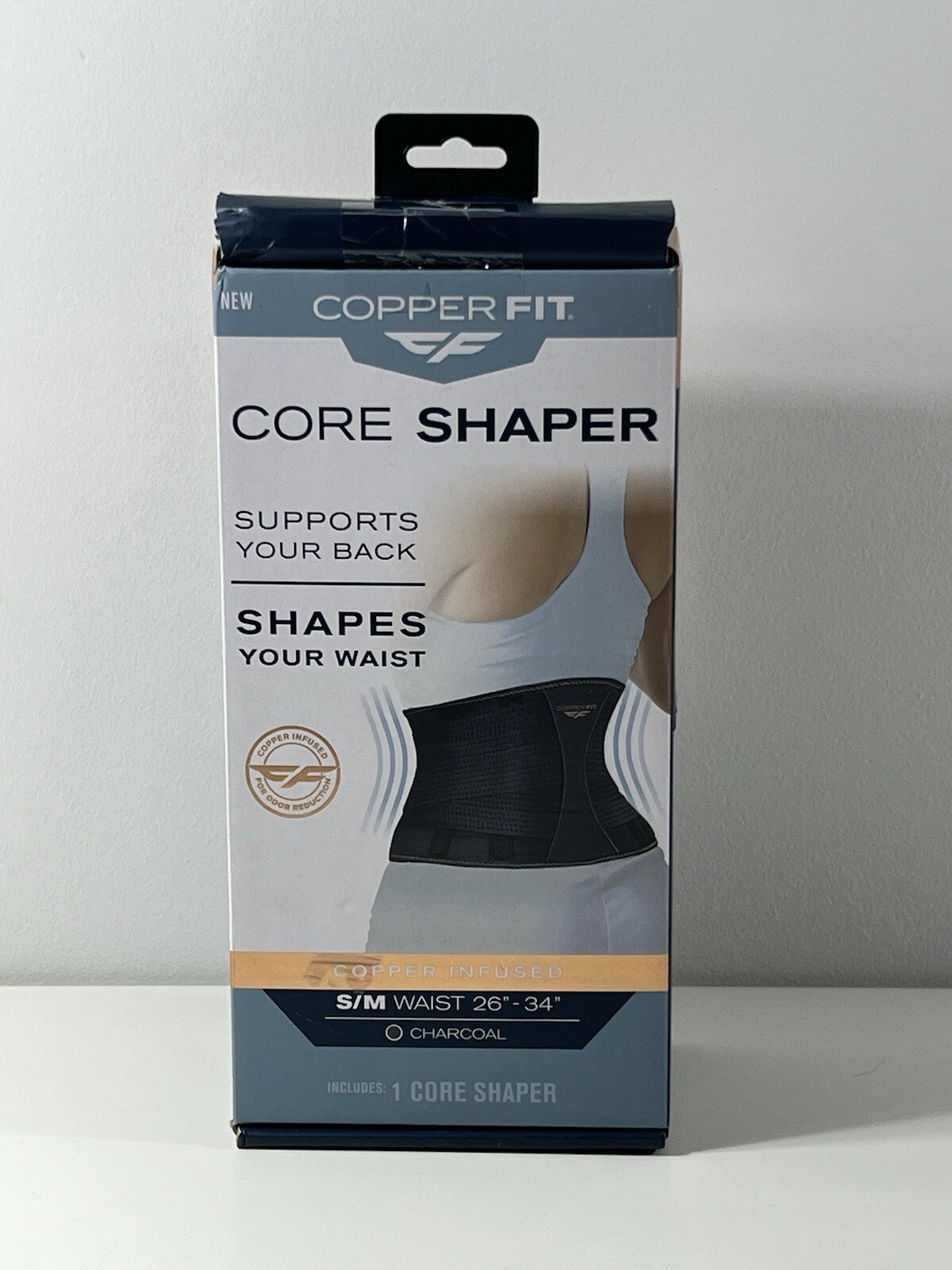 COPPER FIT Core Waist Belt Trainer Shaper Women Beige S/M- W 26″-34″ Pre-owned