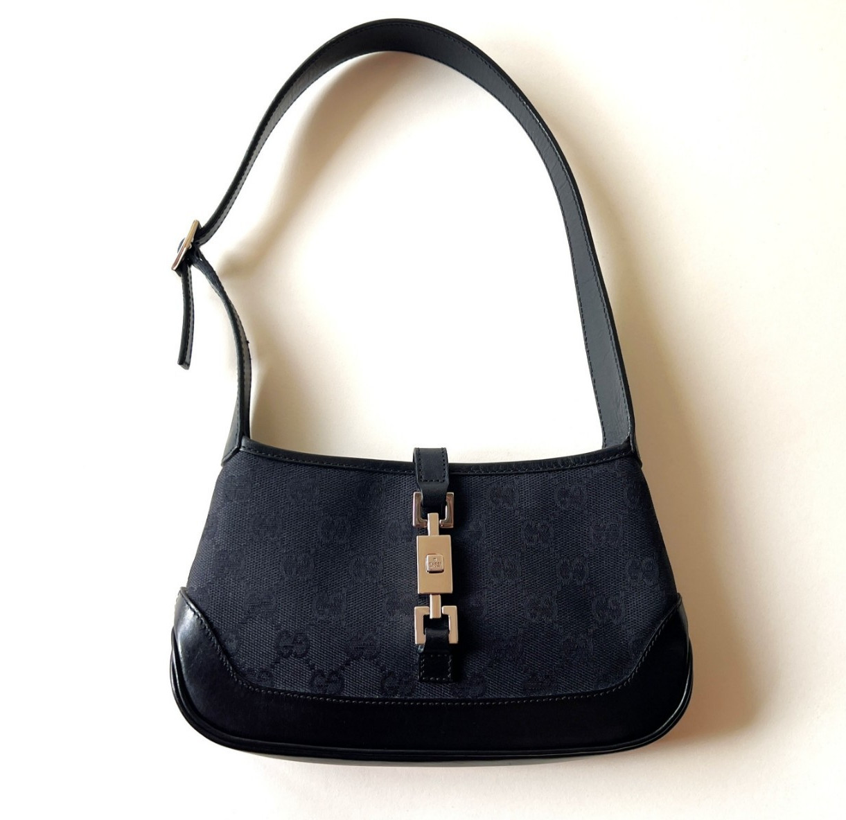 GUCCI by Tom Ford Black GG Monogram Mini Jackie Bag from early 2000s Authentic