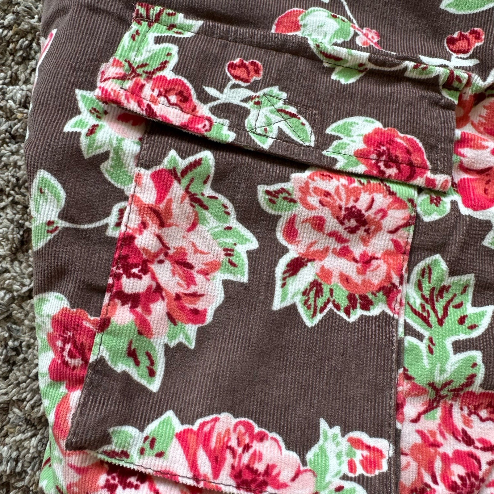 Matilda Jane Sydney Reversible Quilted Brown Floral Snap Vest Women Size XL NWT