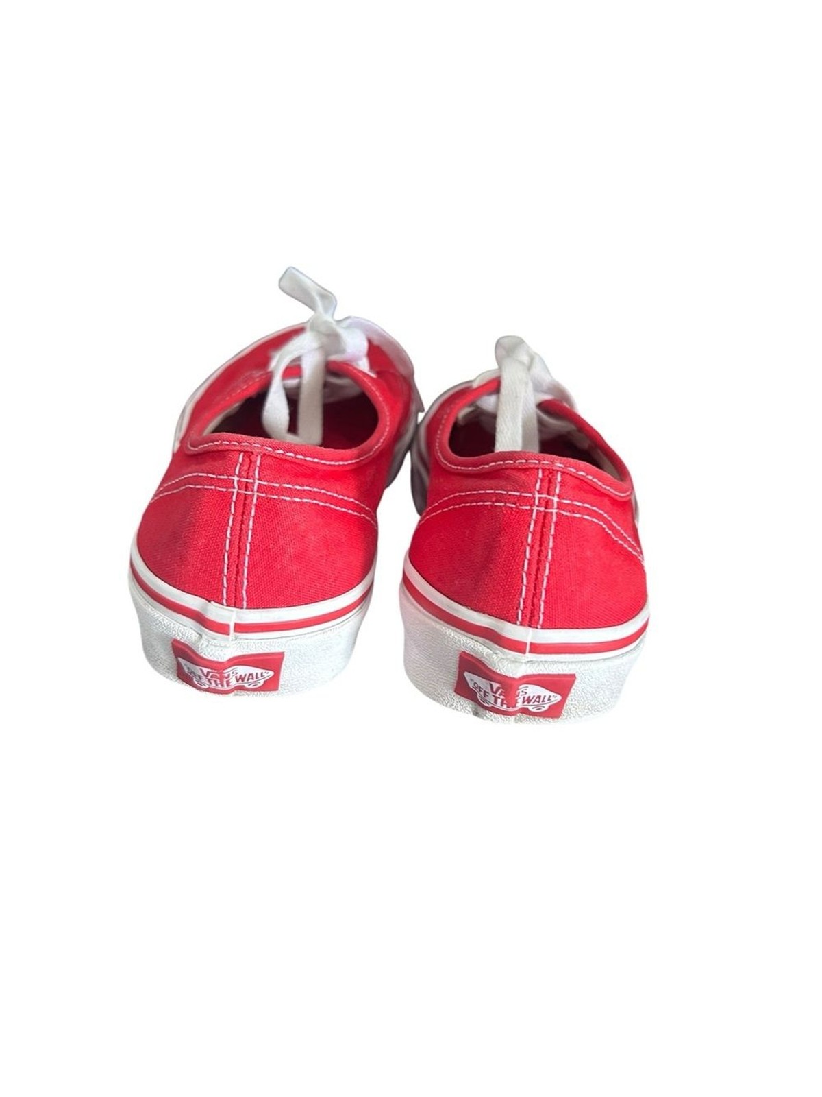 Vans Authentic Canvas Lace-Up Sneakers – Red & White Size Men 5.5 Women 7