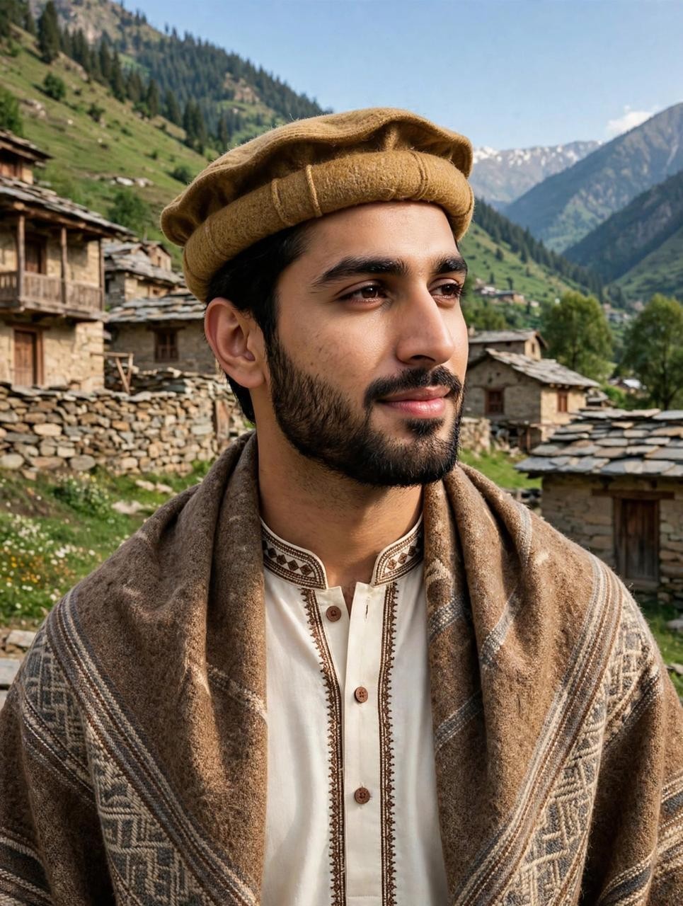 Handmade Pakol Wool Cap Afghan Pashtun Traditional Hat Mustard Camal Brown Color