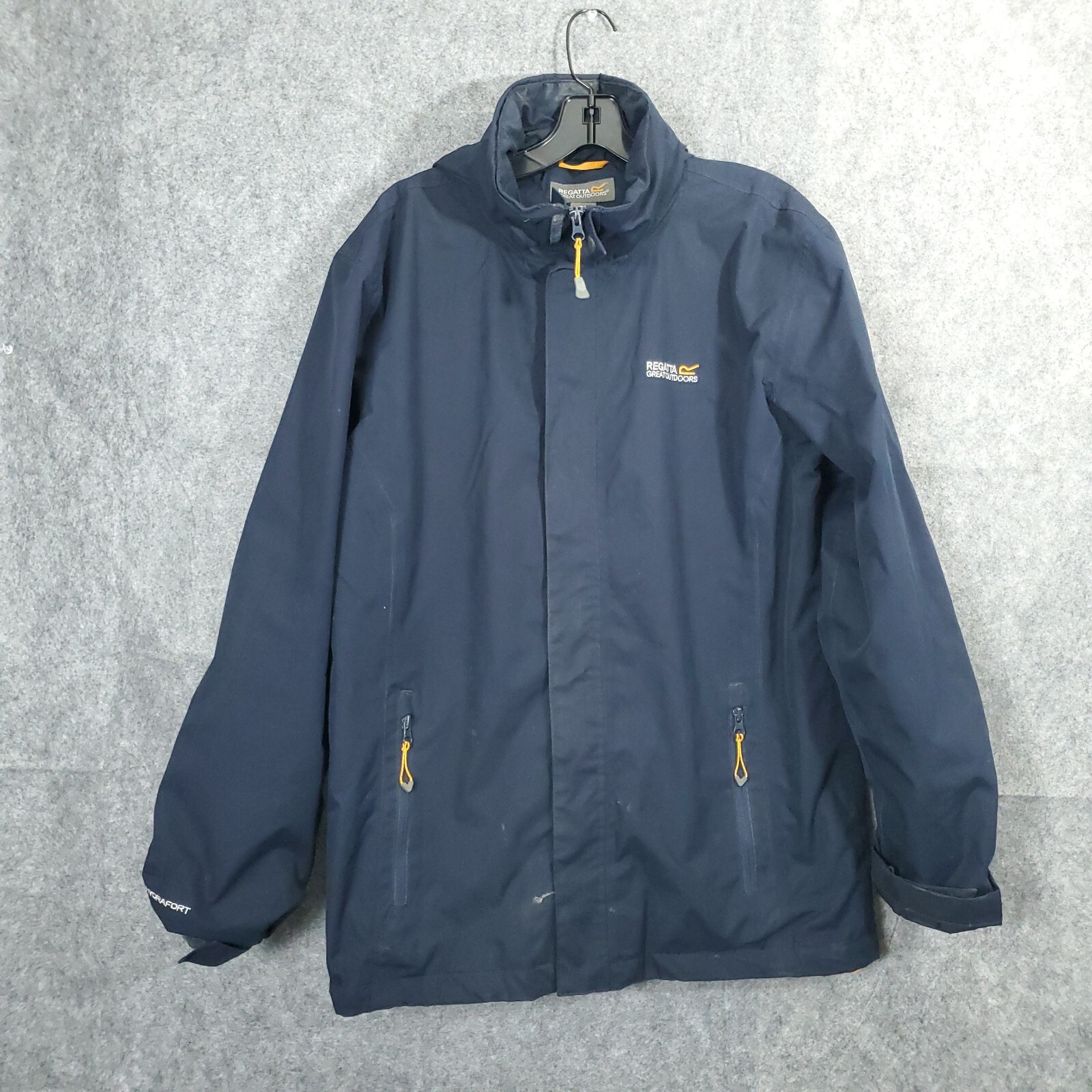 Regatta Great Outdoors Mens Hydrafort Black Full Zip Hooded Jacket Size Medium M