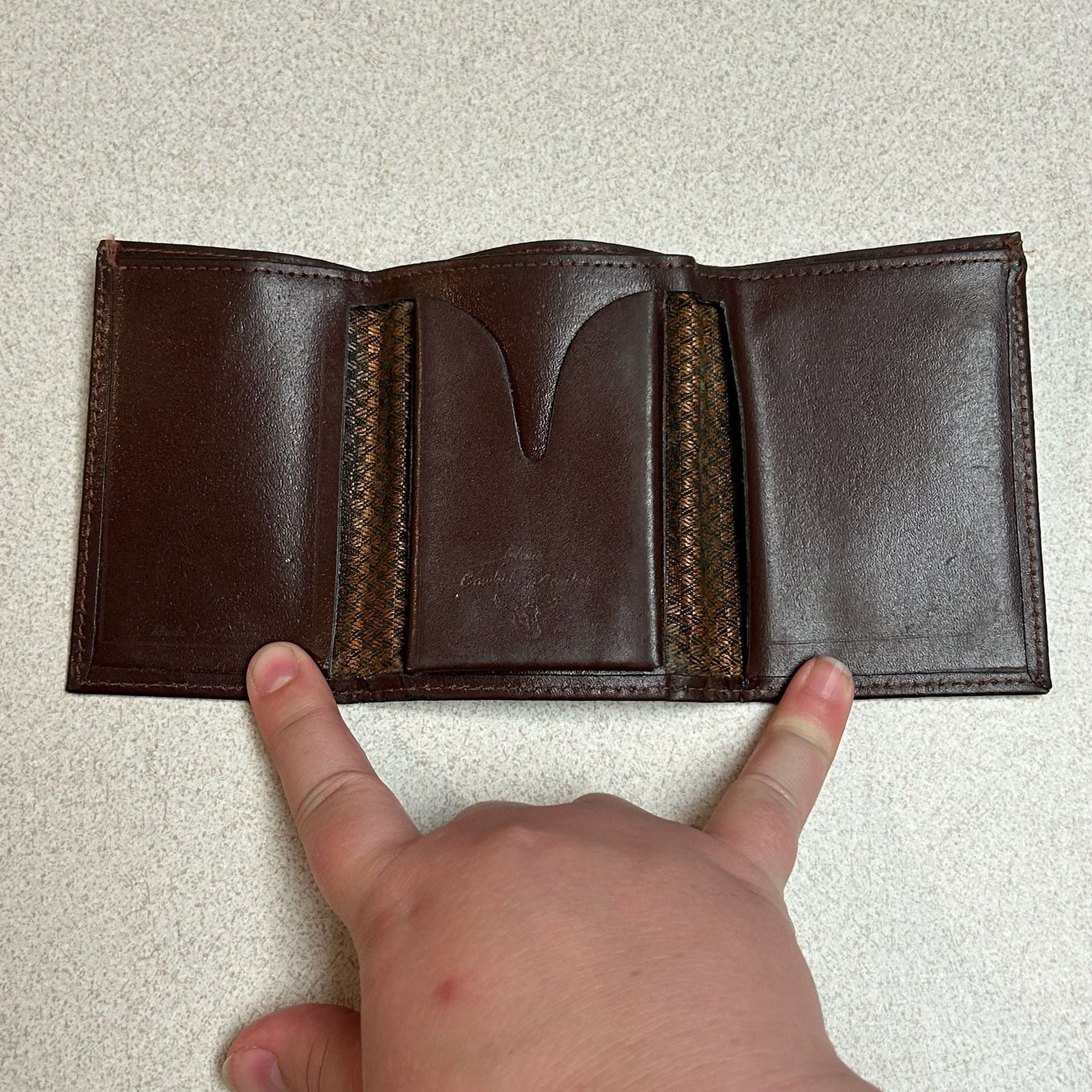Vintage Coach Brown Leather Trifold Wallet