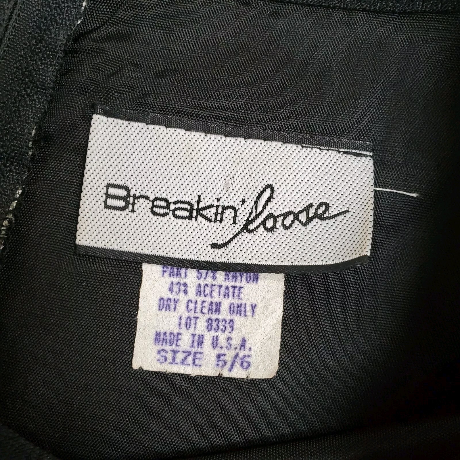Vintage Breakin Loose One Piece Jumpsuit sz 5/6 Black Beige Made In USA