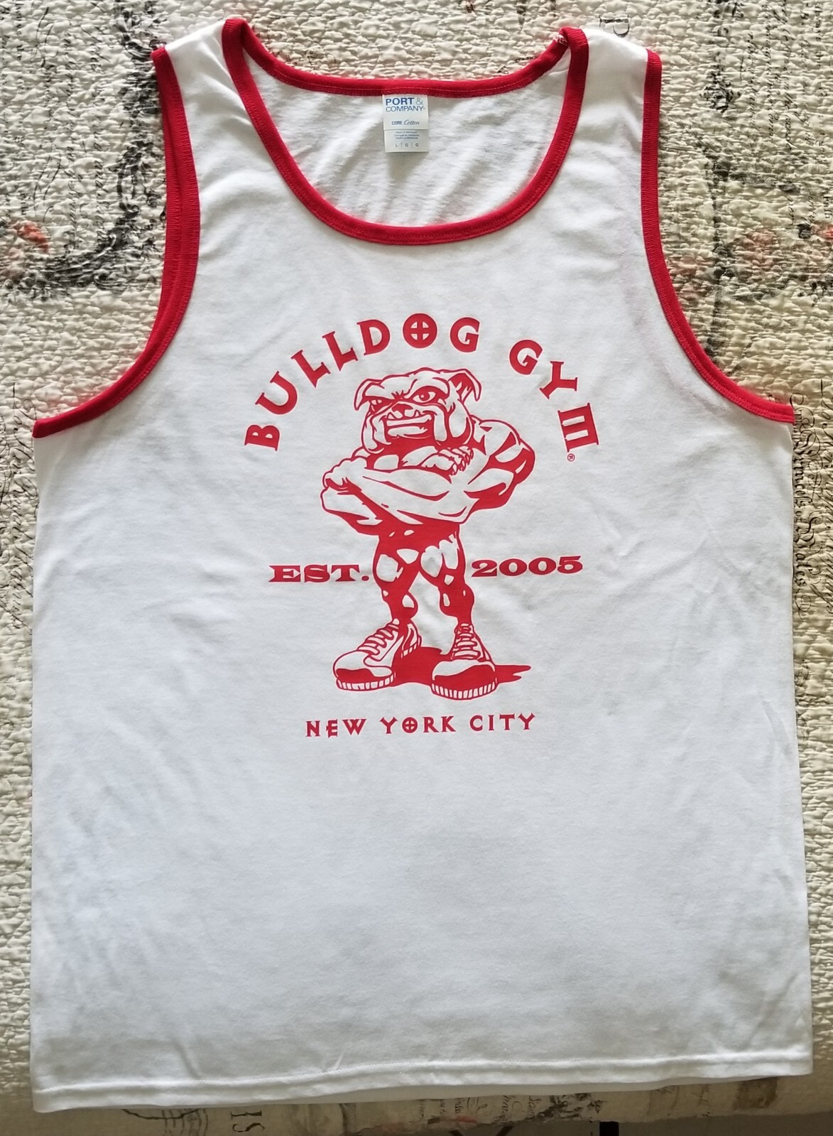 Bulldog Gym New York City Bodybuilding Workout Muscle Sleeveless Ringer A-Shirt