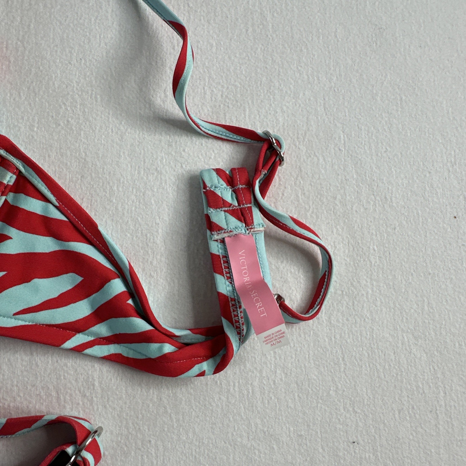 Victoria’s Secret Zebra Print Bikini Set Red & Light Blue/teal