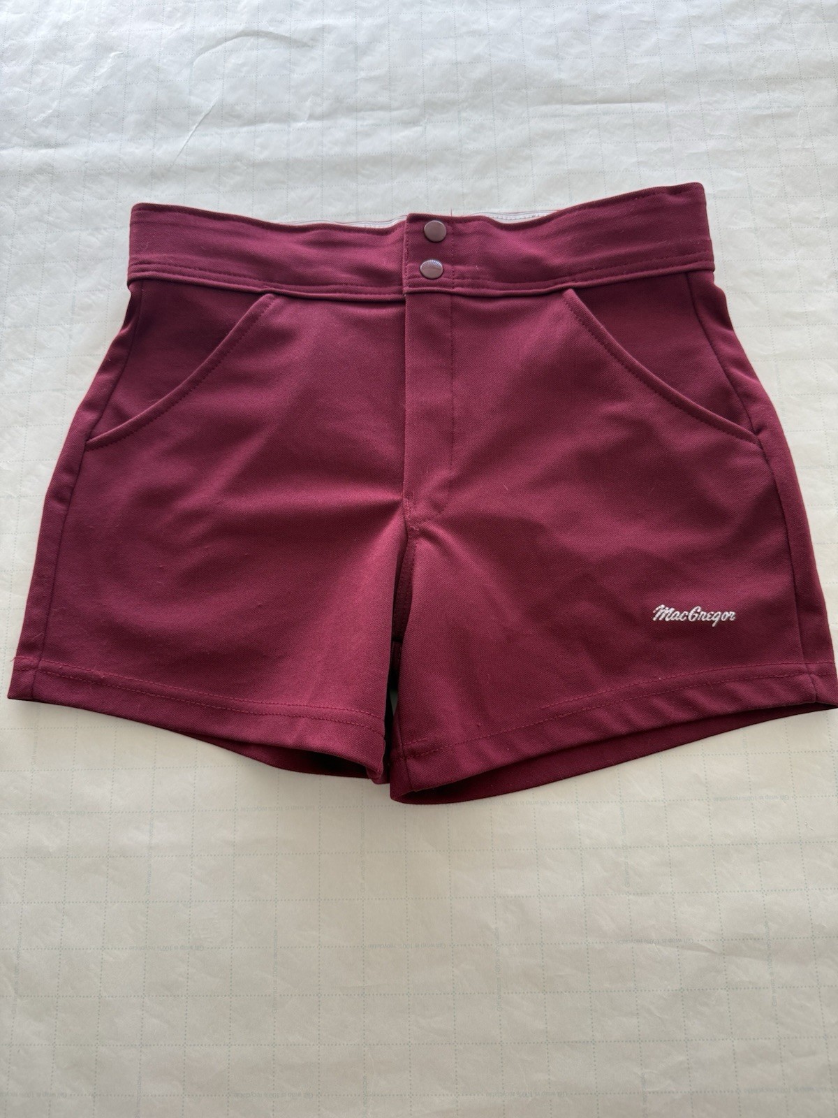 Vintage 80’s Rawlings Athletic Shorts USA Made Maroon Poly Knit Medium 32–34
