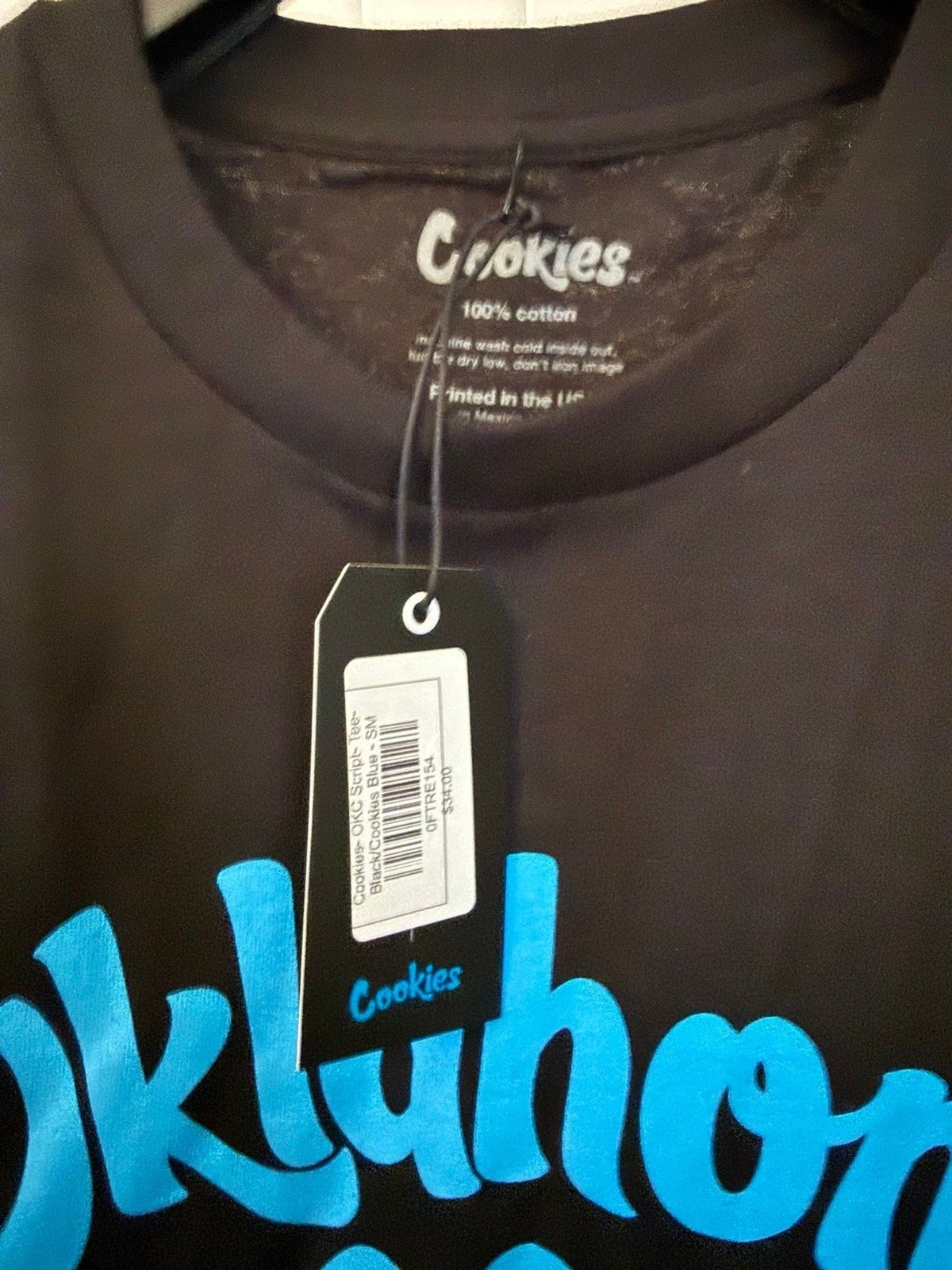 NWT Men’s OKC Thunder Script Black Cookies Shirt Size Small
