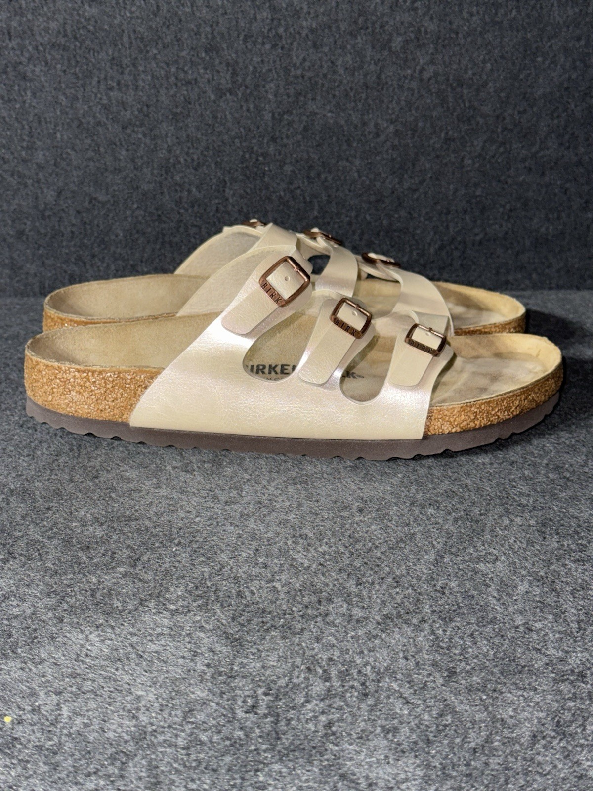 BIRKENSTOCK FLORIDA GRACEFUL PEARL WHITE BIRKO-FLOR SIZE 40