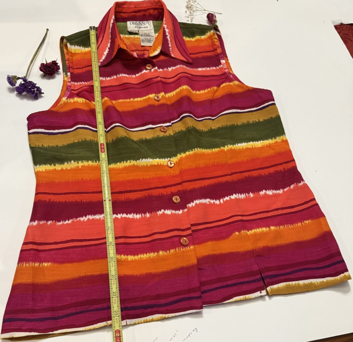 DRESS-U By Sharon Womens Multicolor Sleeveless Blouse Size 8 Pre-Owned Excellent