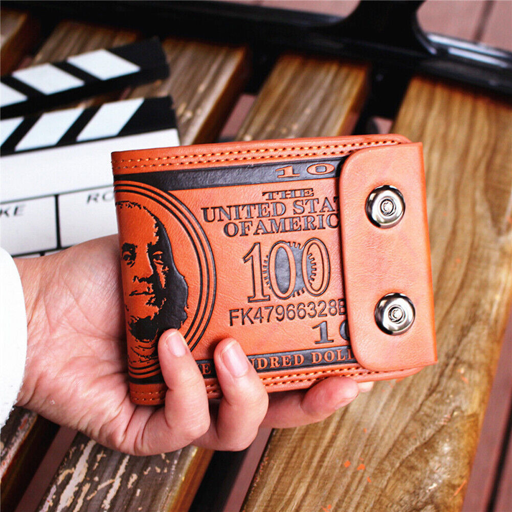 Mens 100 Dollar Wallet Bill Money Billfold Safe Purse with Magnetic Buckle Gifts