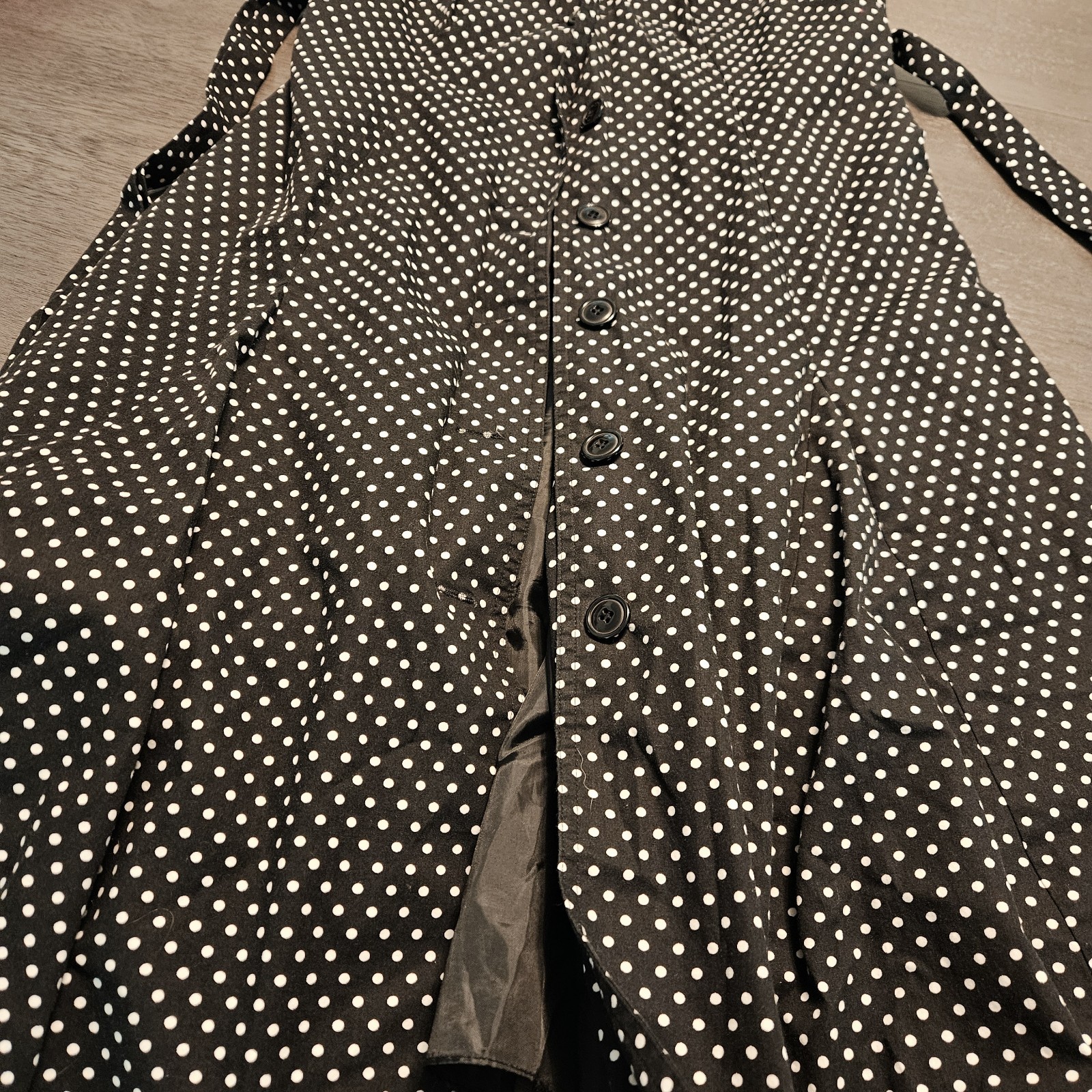 Talbots Black White Polka Dot Sleeveless Dress Button Front 6 PETITE Retro