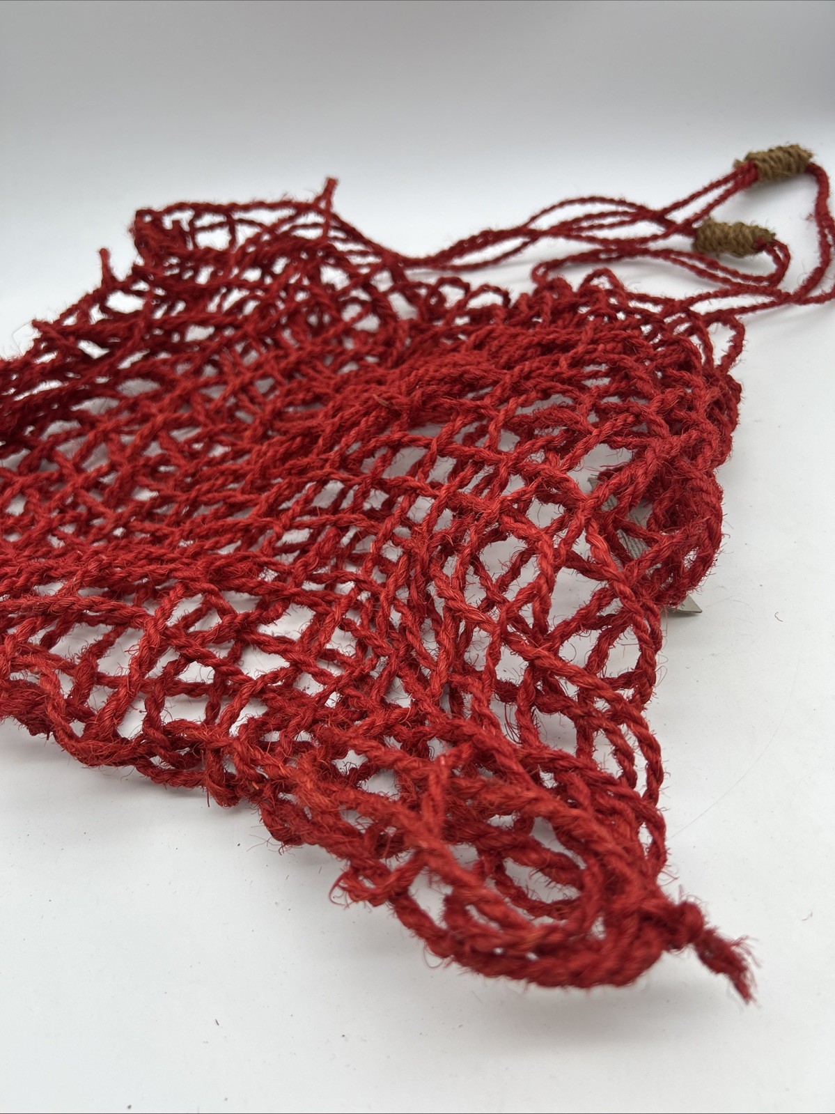 HandMade String Bag Sri Lanka Coconut Fibre Red Hand Woven Betel Koththu