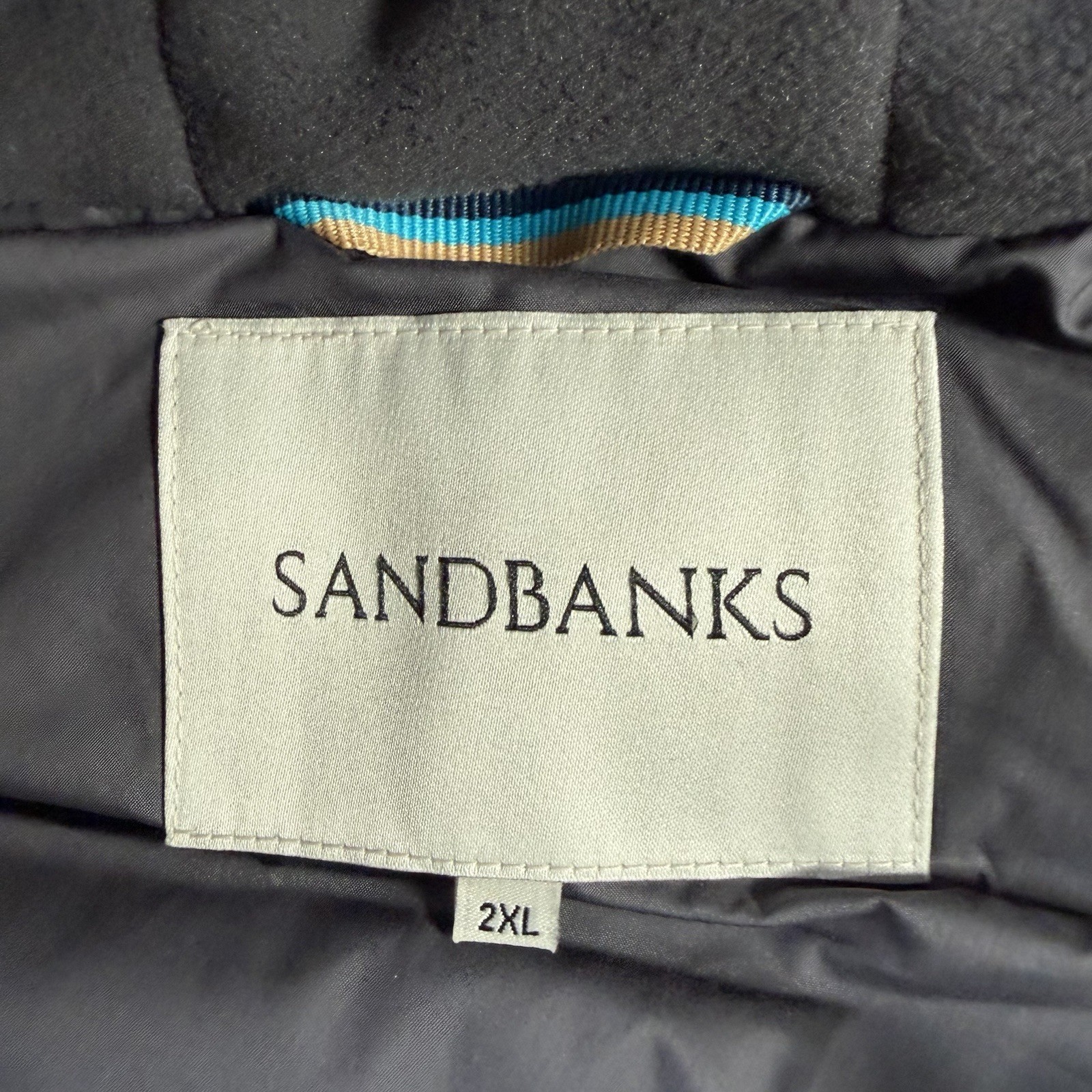 SANDBANKS Mens Charcoal Frontier Hooded Puffer Gilet SIZE 2XL BNWT Authentic
