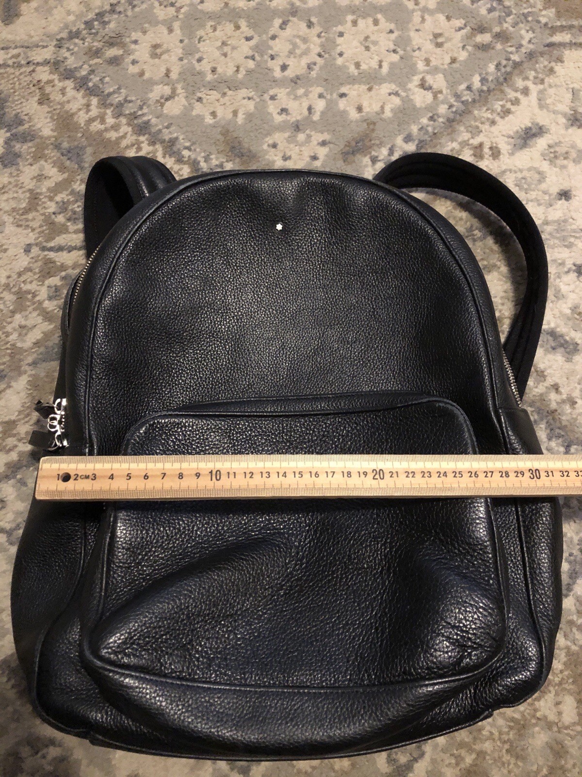 Montblanc Leather Rucksack Backpack app 30x40x17 cm Black Used meisterstruck