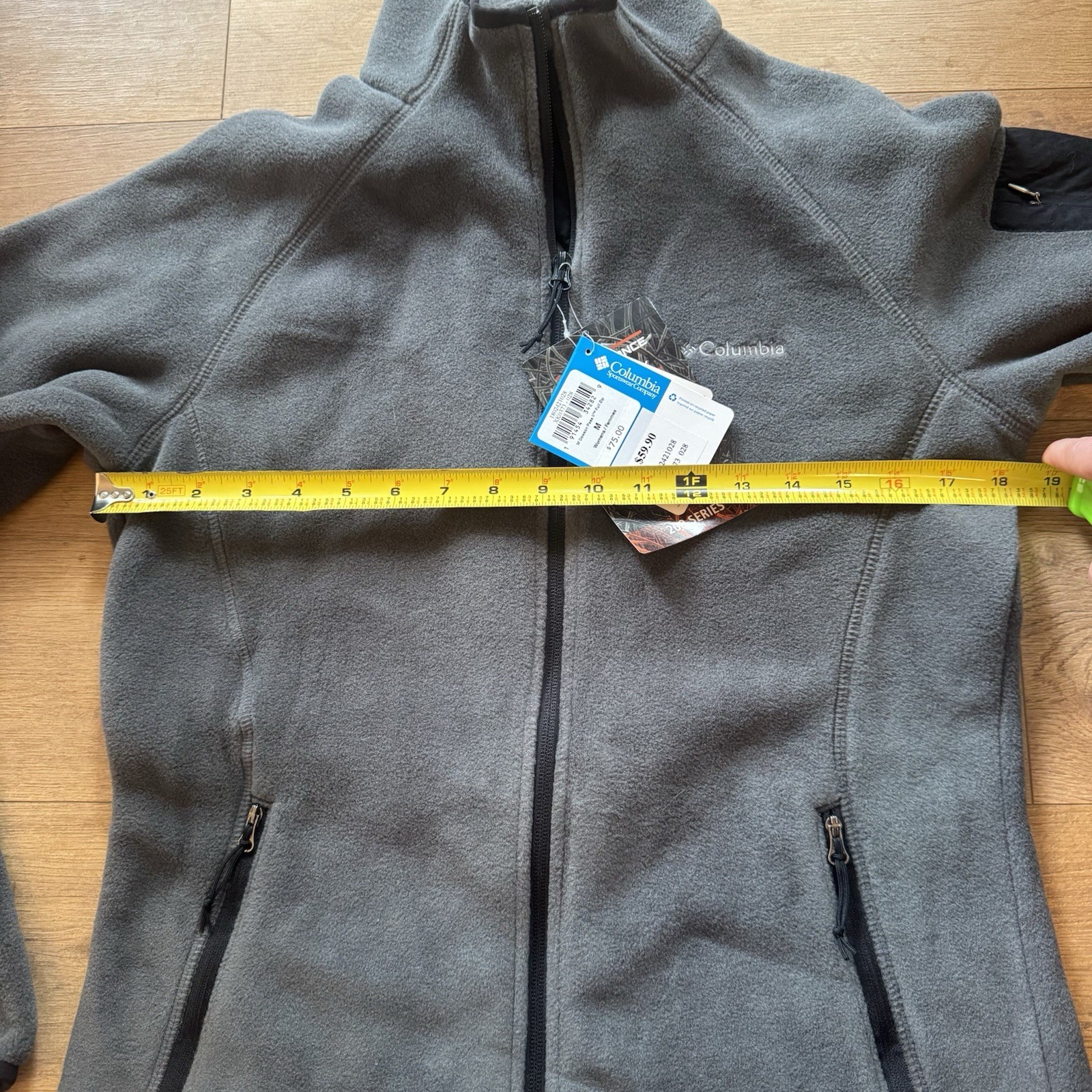 Women’s Columbia Dawson Full Zip Fleece Jacket Gray Zip Pocket Medium M New NWT