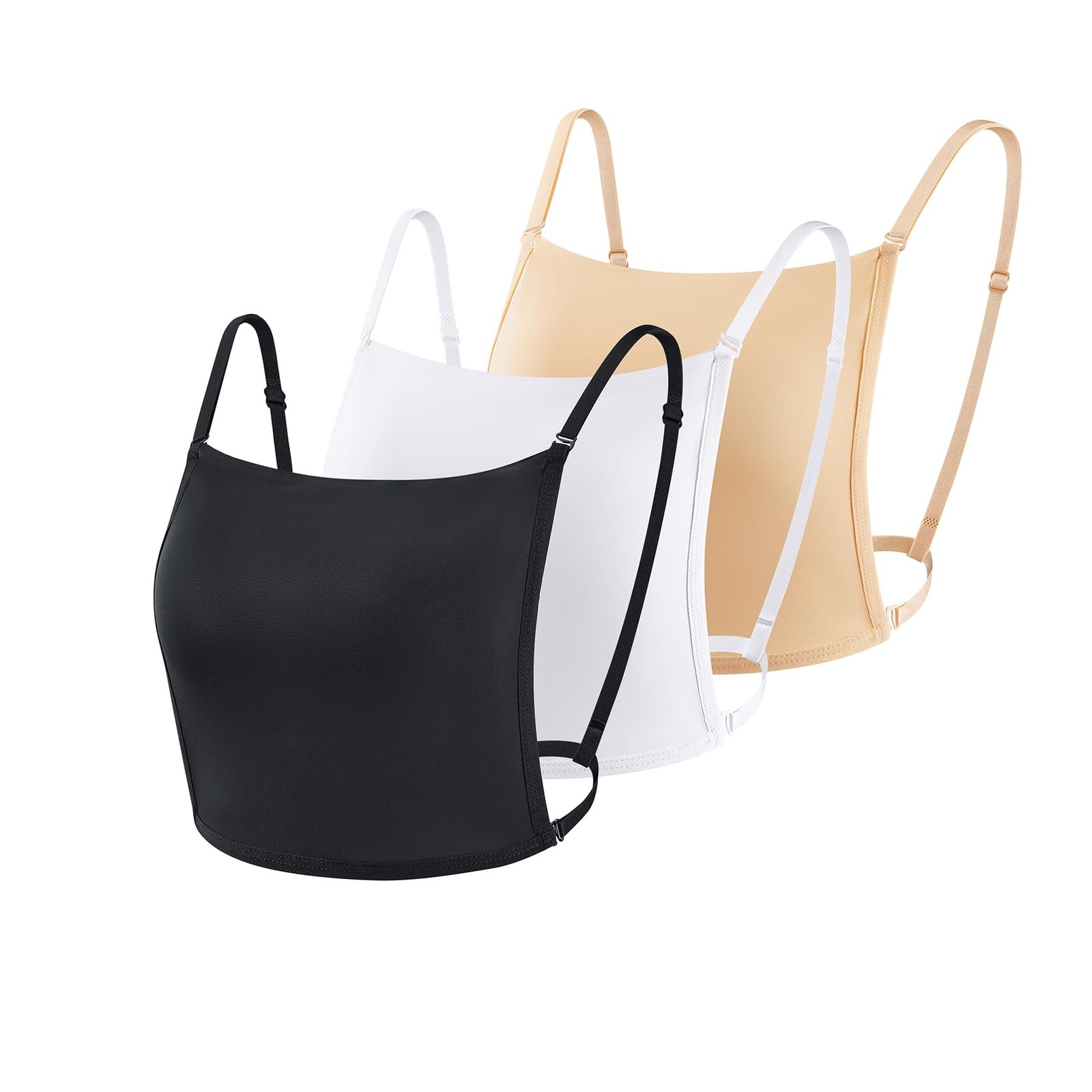 3Pcs Lady Wearable Mock Camisole Bra Insert Overlay Modesty Panel Vest.