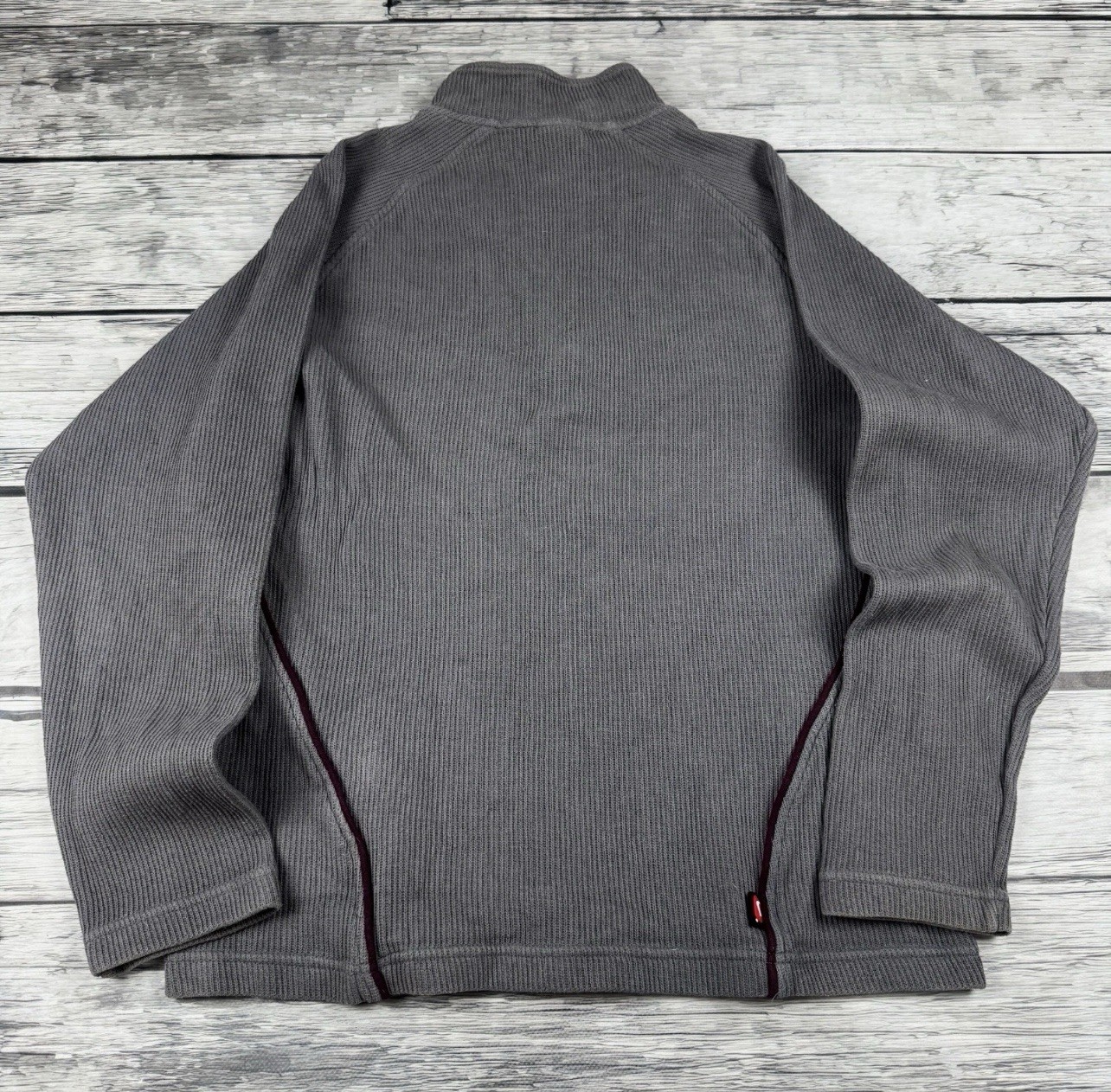 Vintage Nike Quarter Zip Sweater Mini Swoosh Ribbed Knit Pullover Y2K