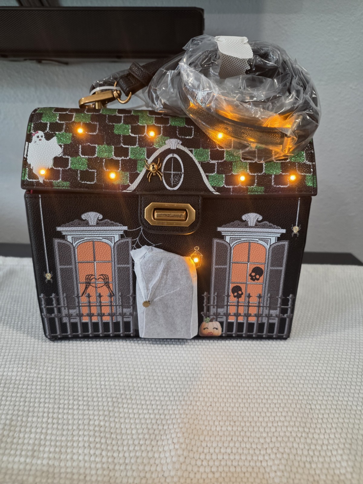 Betsey Johnson Kitsch Forever Home Haunted House Halloween Light Up Satchel NWT
