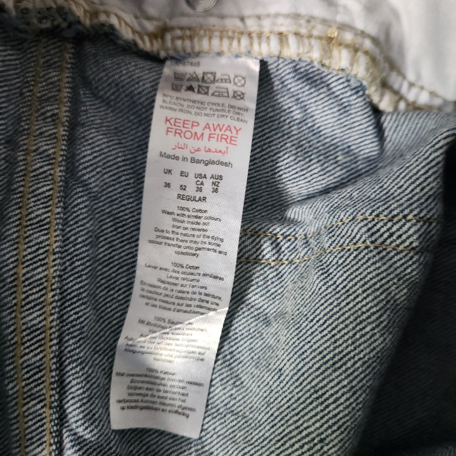 BOOHOO MAN Jeans Mens Size 36 RELAXED FIT MEN’S JEANS Light Wash Distressed