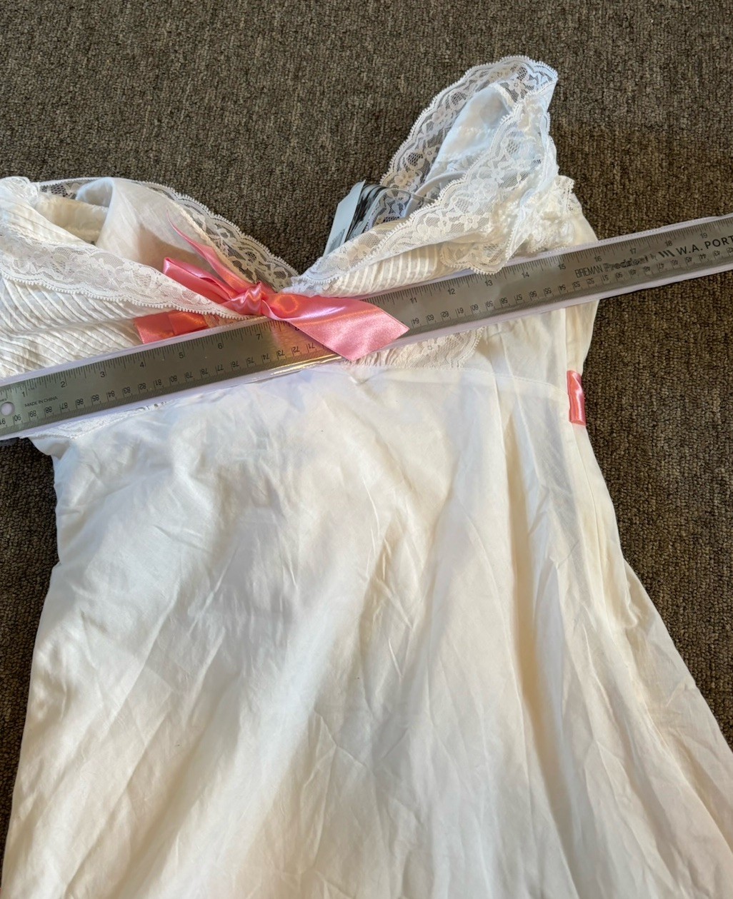 Y2k Betsey Johnson Size 8 White Cotton Dress With Pink Bow & Lace Details NWT
