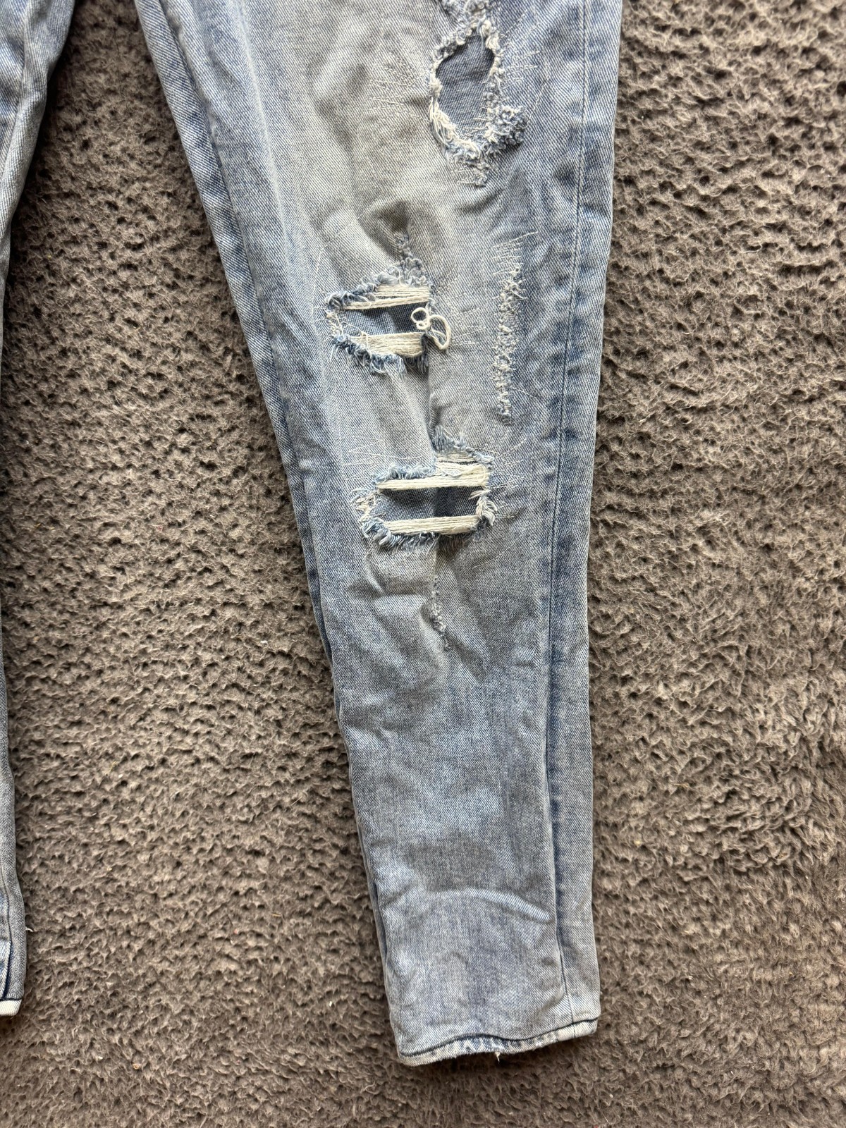 Ksubi Van Winkle RAF Repaired Button-Fly Skinny Jeans Light Wash Mens Size 33
