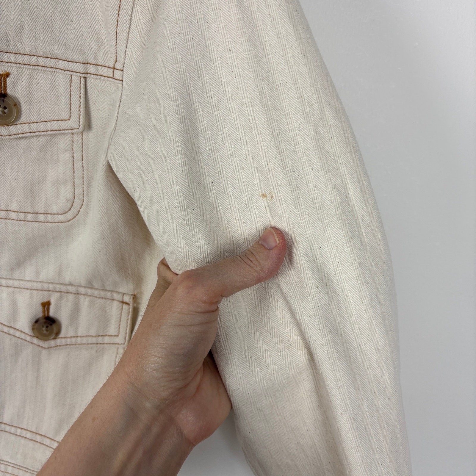 J. Crew Lightweight canvas chore jacket XXS Ecru Herringbone NEW CC262 utility