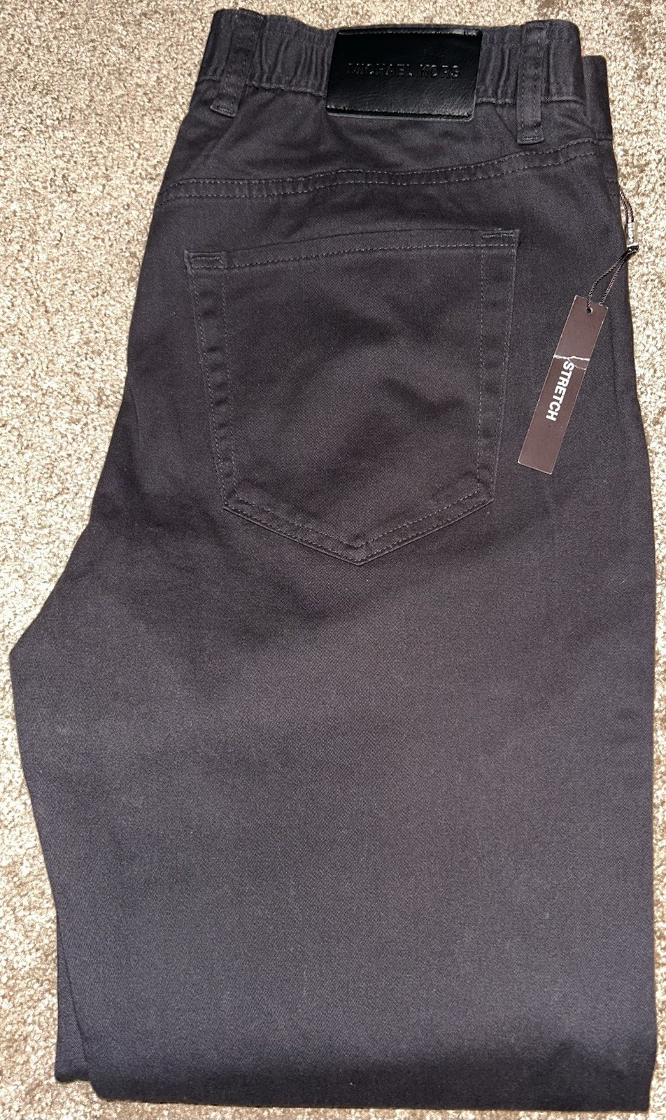 Michael Kors Black Stretch Denim Casual 5-Pocket Slim Men’s Pants 33 Zip