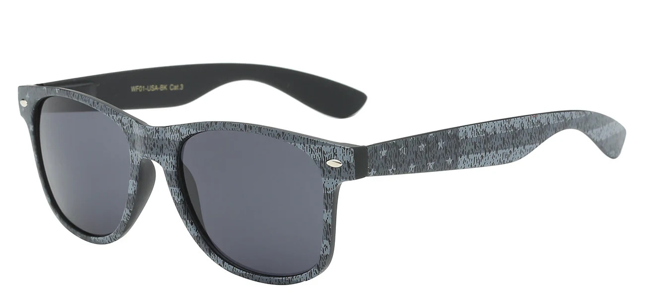 American Flag Sunglasses Stealth Dark Black Gray Comfort Spring Hinge Smoke Lens