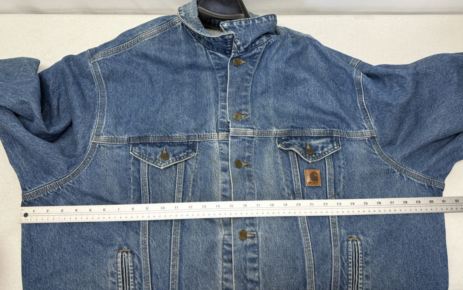 Vintage CARHARTT J12DST Mens 3XL Reg Cotton Denim Trucker Jean Jacket
