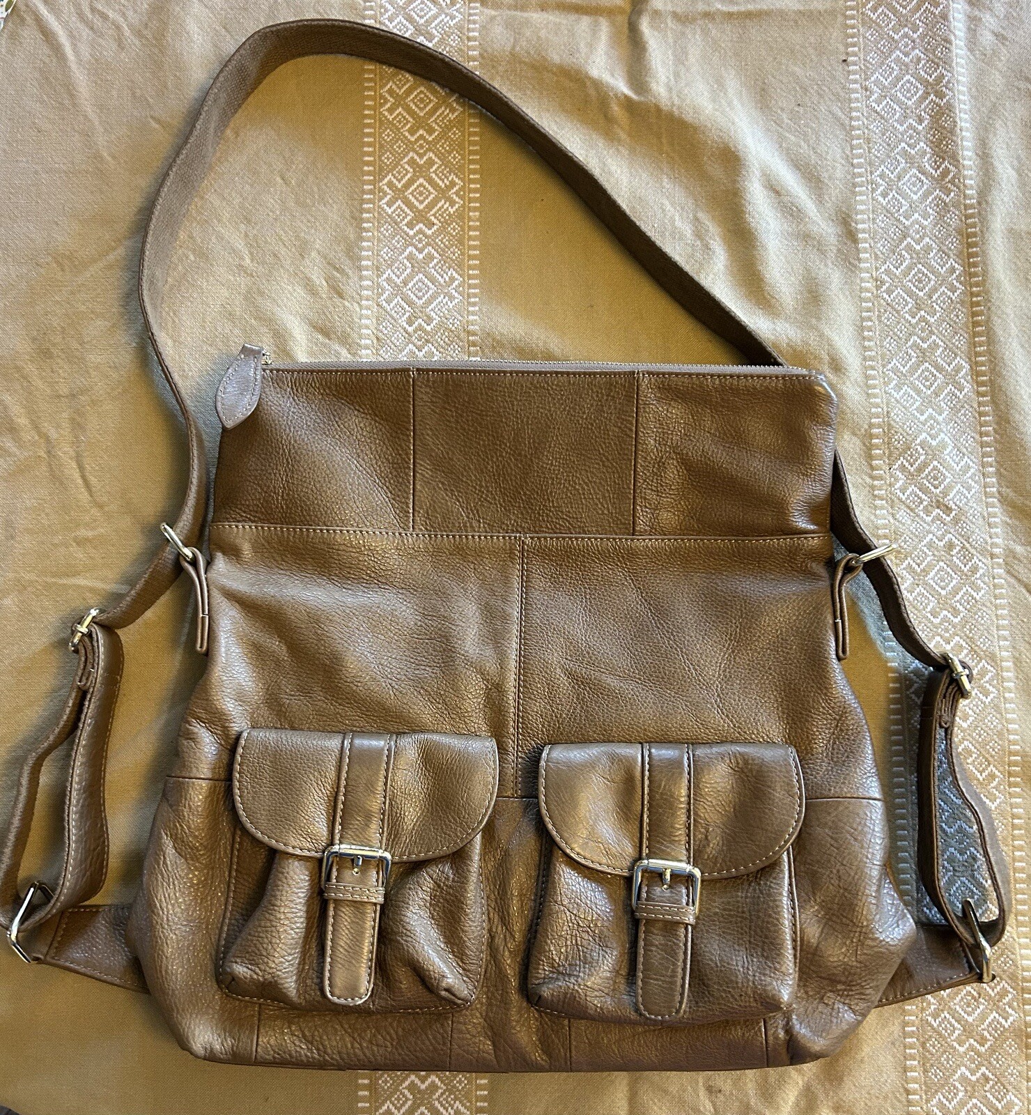 La Poet Women’s Genuine Leather Handbag Shoulder Tote Purse Brown