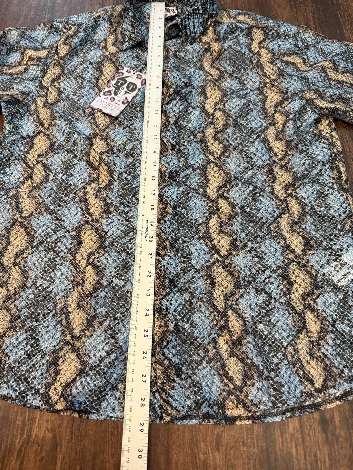 Twisted Tailor Blue Sheer Lace Shirt Men’s Large Gothic Age Of Now 3155 Stone