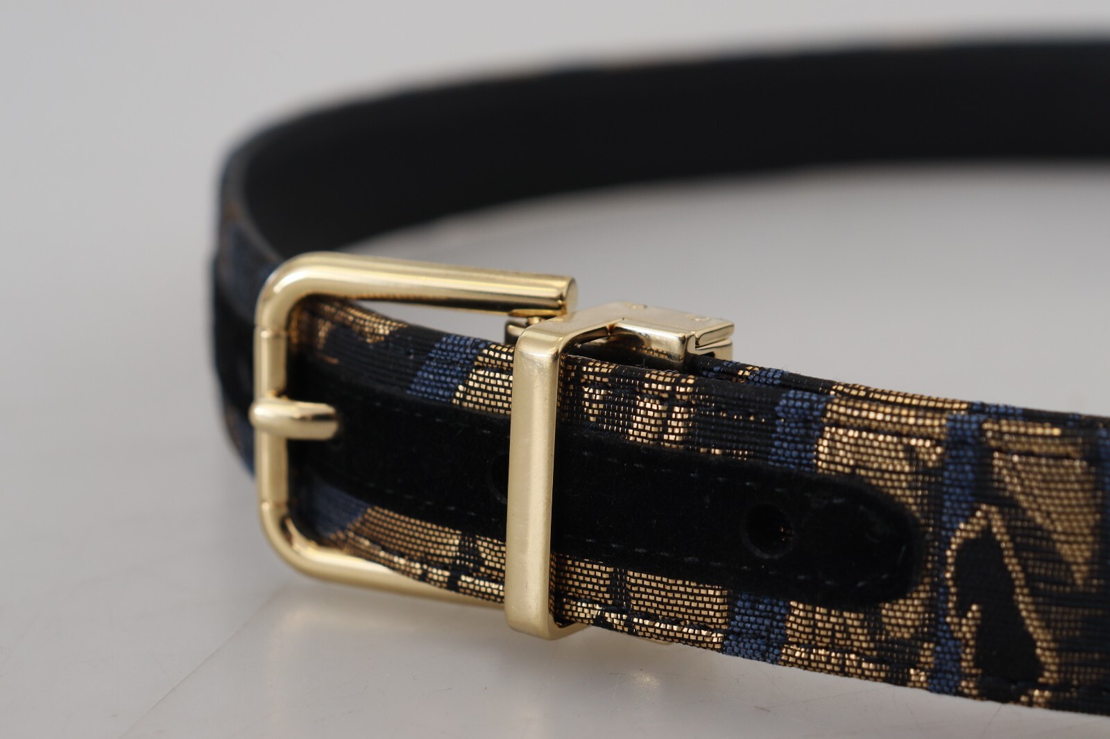 DOLCE & GABBANA Belt Multicolor Jacquard Leather Logo Buckle 75cm / 30in 700usd