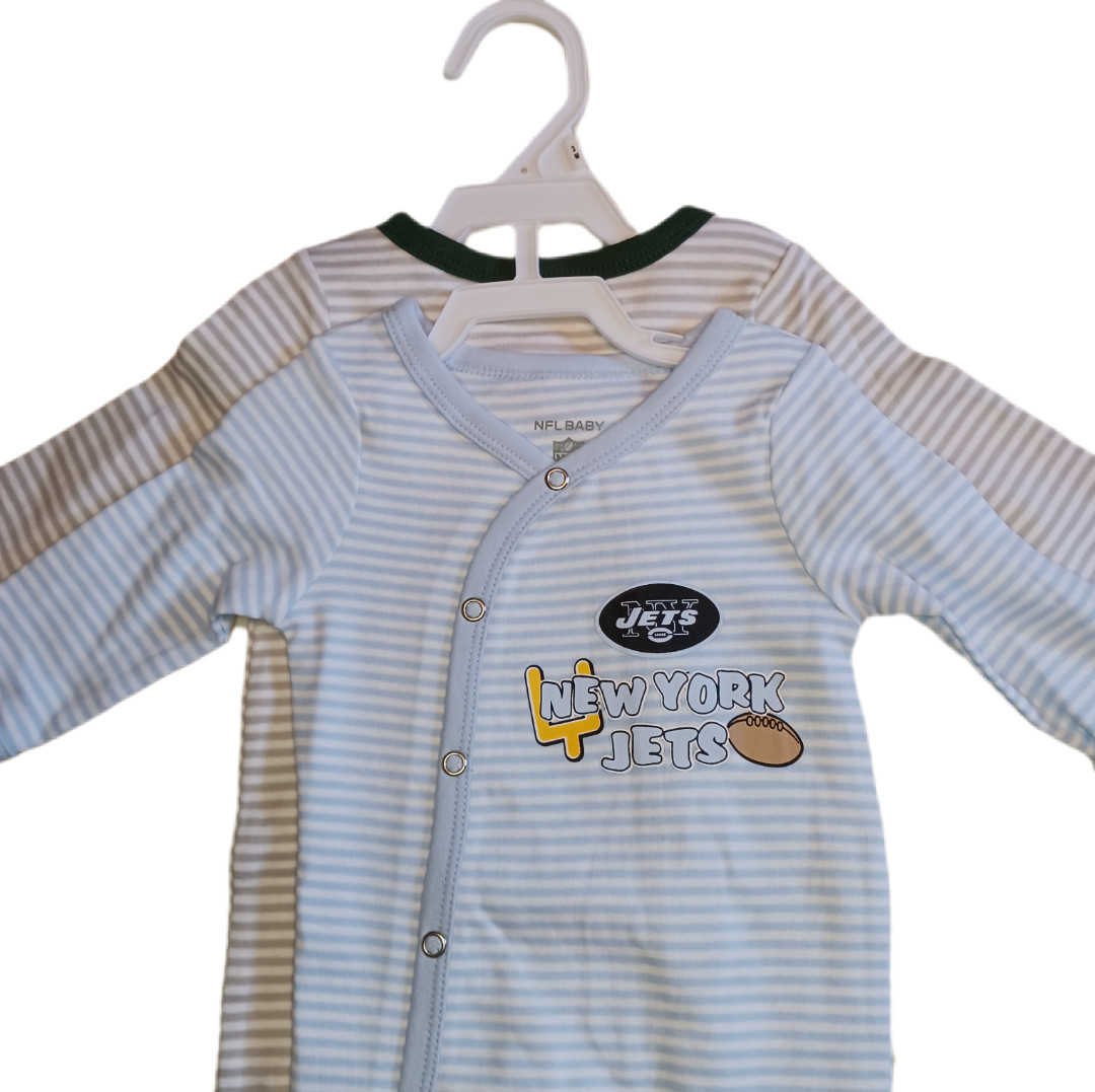 New York Jets Newborn 0/3M Sleeper NFL Baby Long Sleeve 2 Piece Set 0-3 Month