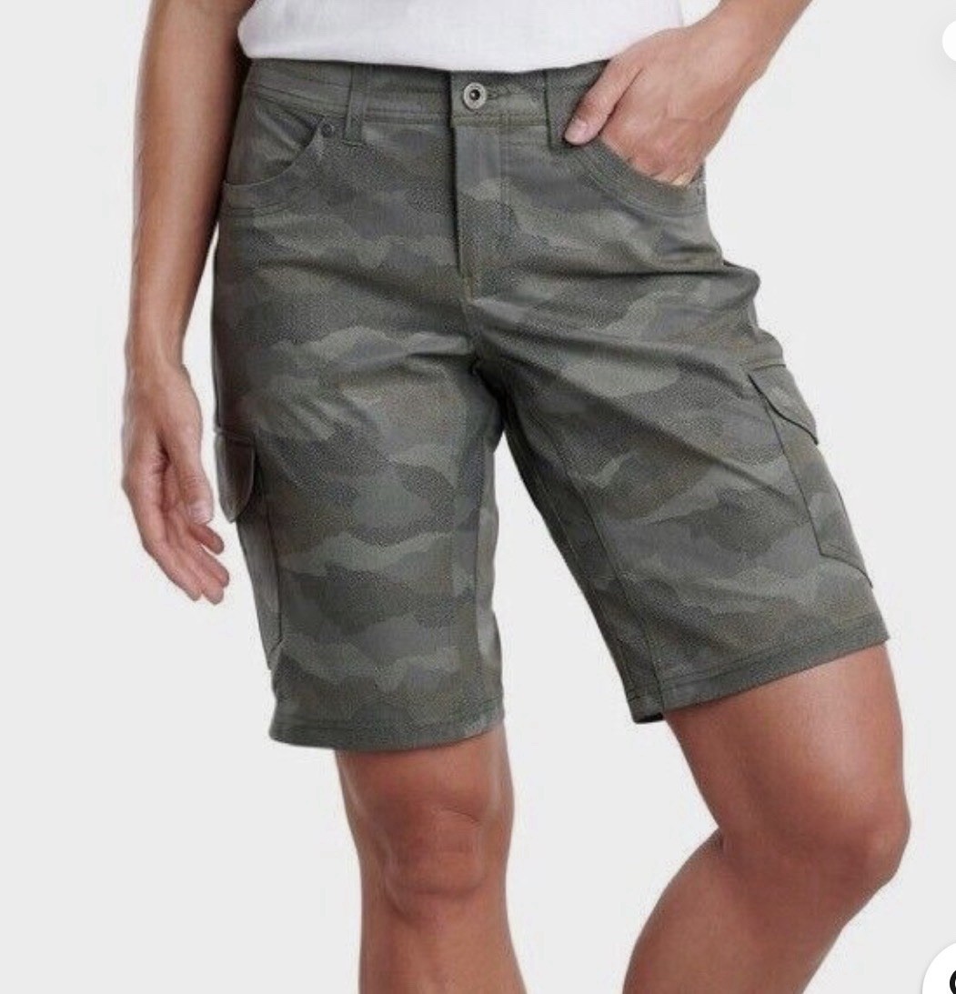 KUHL Freeflex Cargo Short 10″ in Olive Camo Women’s sz.12 NWT Hiking Fishing