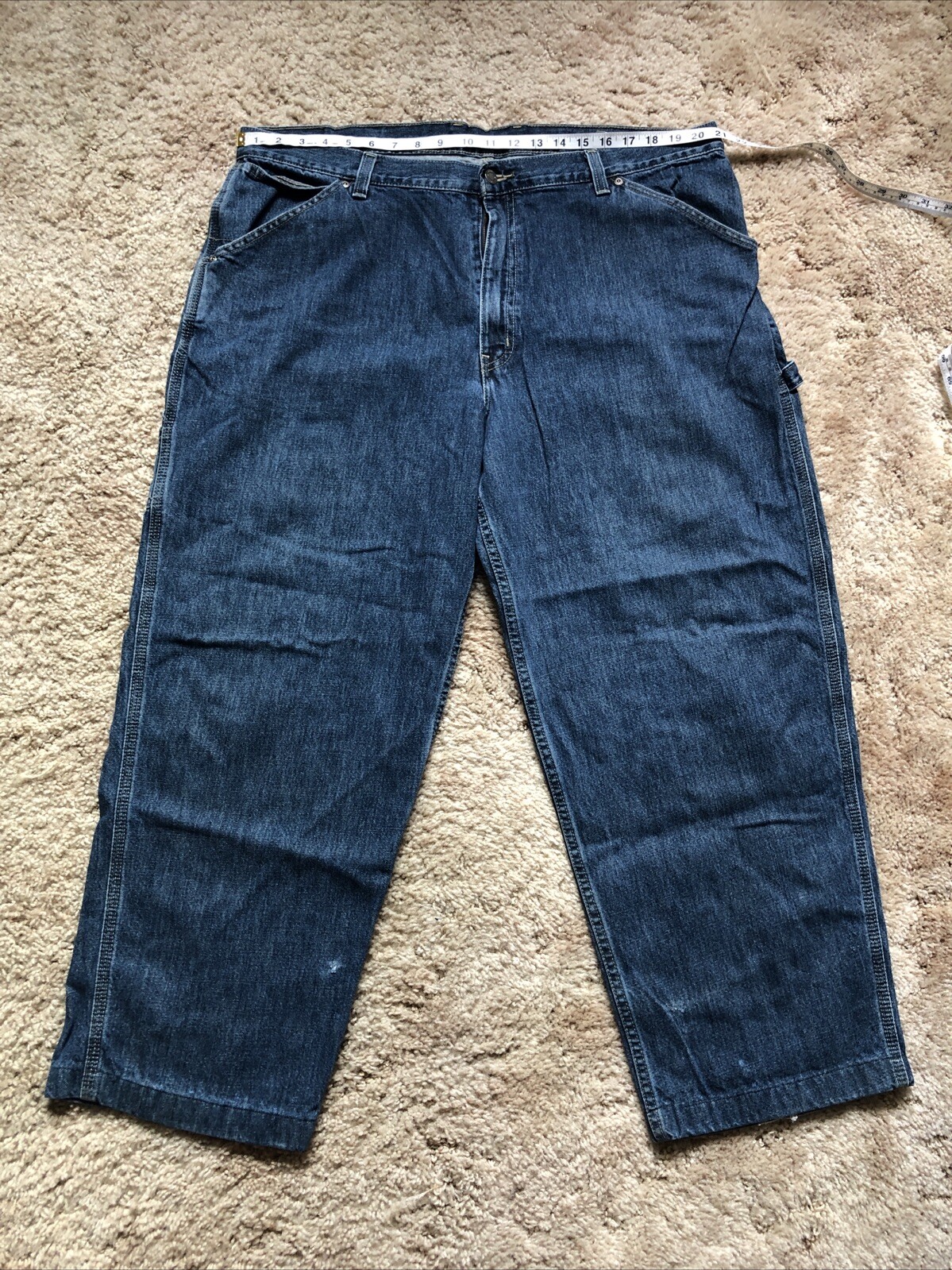 Members Mark Men’s Blue Jeans Size 42×30 Vintage Carpenter Pants W42 L30