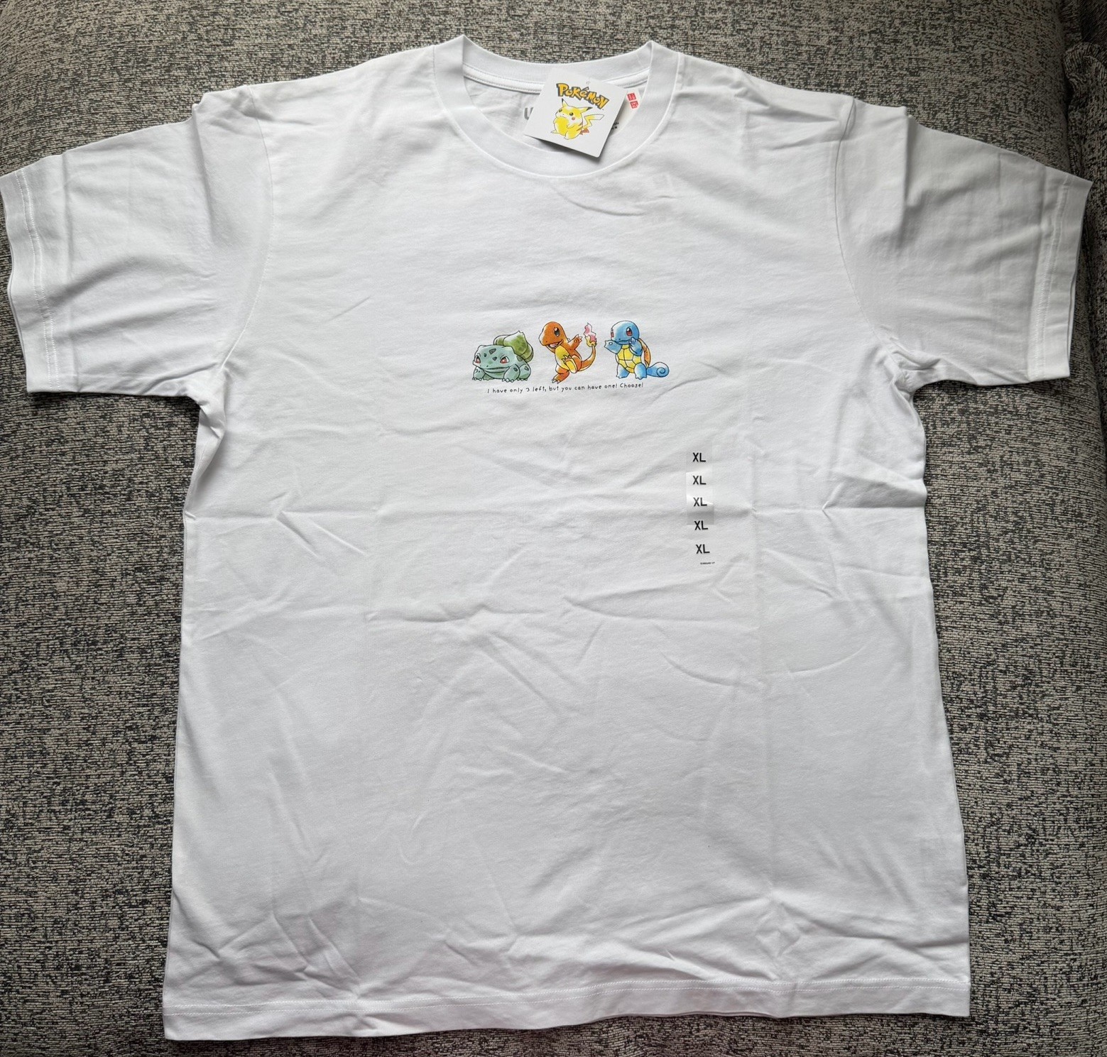 Uniqlo UT Japan Pokémon 30th Anniversary Tee White Charmander Squirtle L/XL