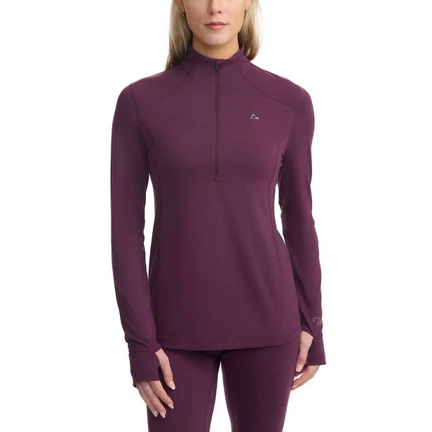 Paradox Womens Small 1/4 Zip Merino Wool Blend Base Layer Top – Purple