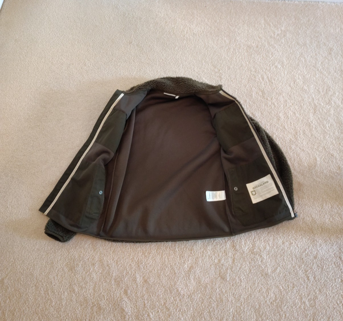 Fjallraven Greenland Pile Fleece Jacket Full Zip Green Mens Size Small