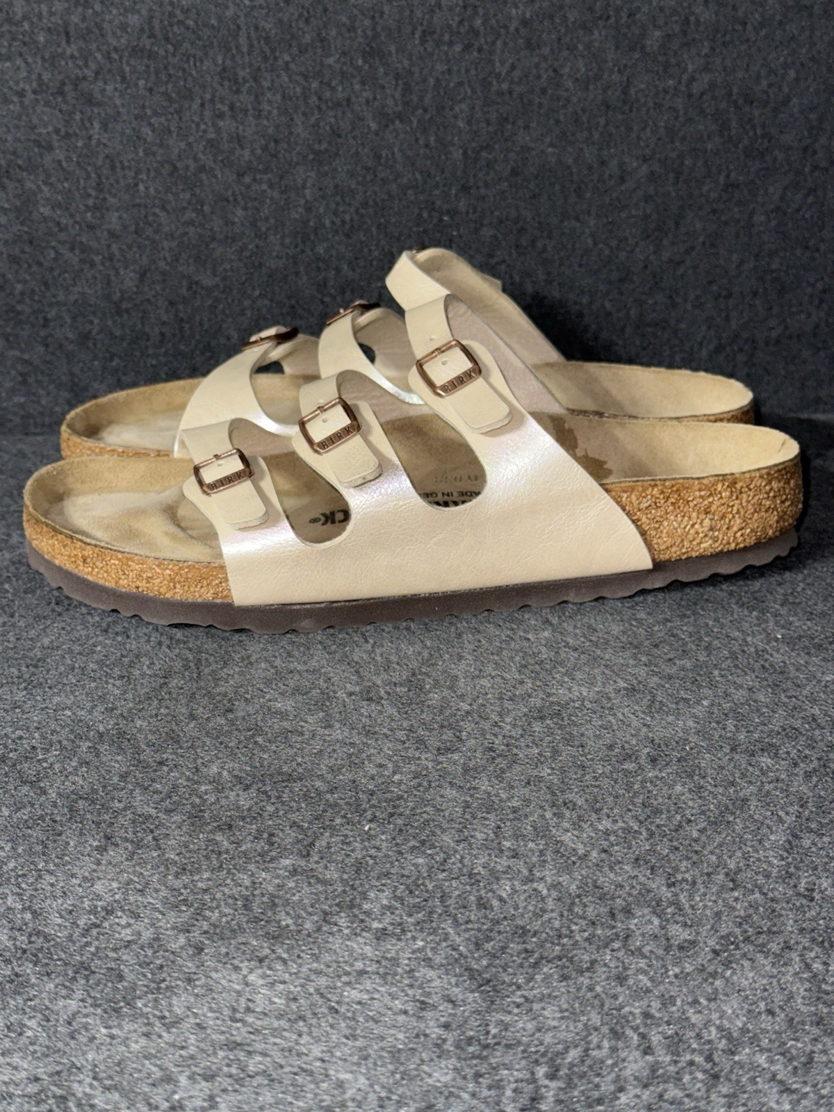 BIRKENSTOCK FLORIDA GRACEFUL PEARL WHITE BIRKO-FLOR SIZE 40