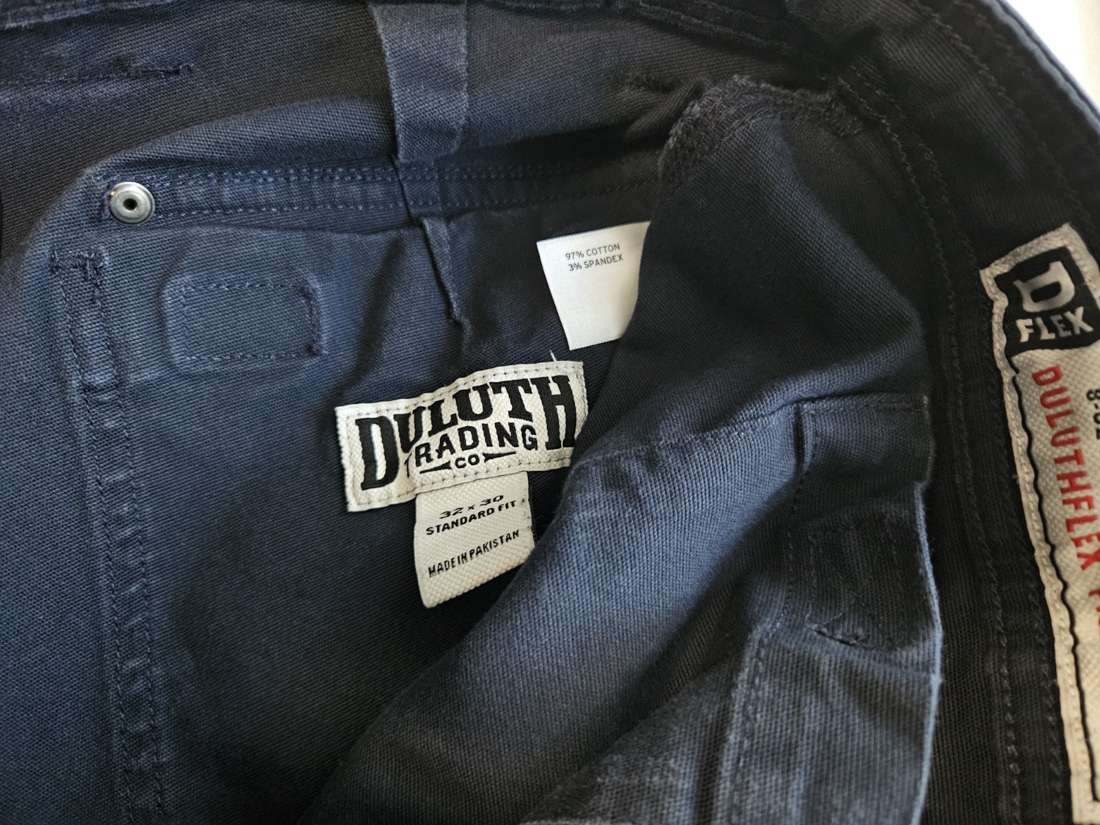 Duluth Flex Fire Hose Pants Mens 32×30 Blue Cargo Standard Fit Workwear Utility