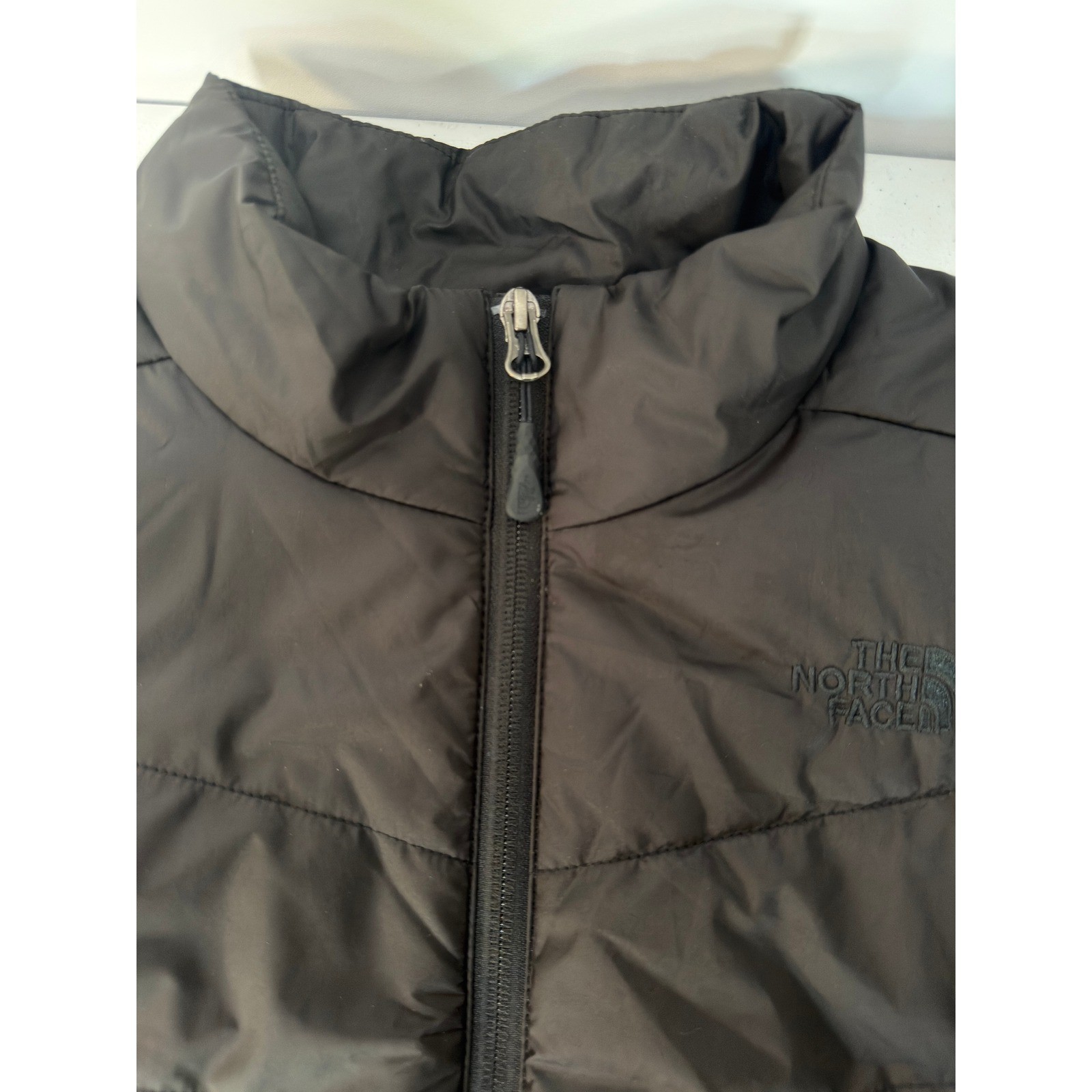 The North Face Womens Black Quilted Puffer Jacket Full Zip Insulated Coat L