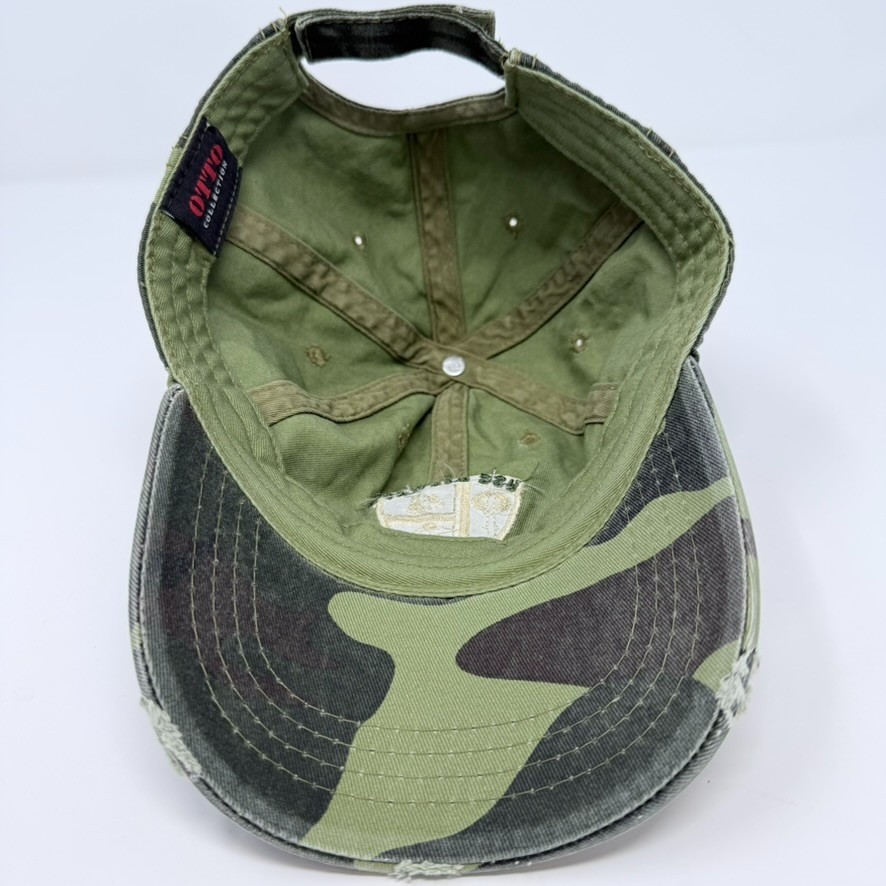 USS Midway CV-41 Otto Cap Camo Distressed Trucker Hat Adjustable Military