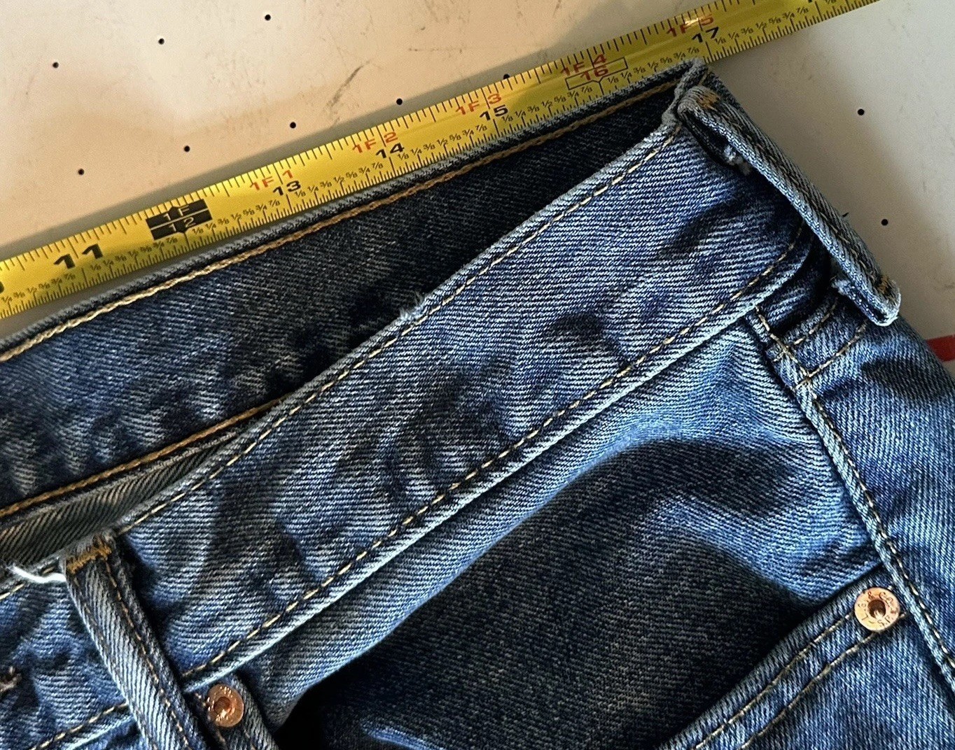 Levi’s 505 Regular Fit Jeans Men’s 36×34 Blue Denim Straight Leg Red Tab