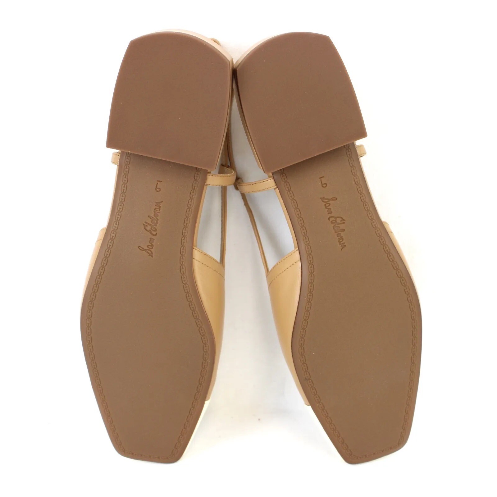 New Sam Edelman Kara Tan/Porcelain White Slingback Flats I7672M1900 US 7 Medium