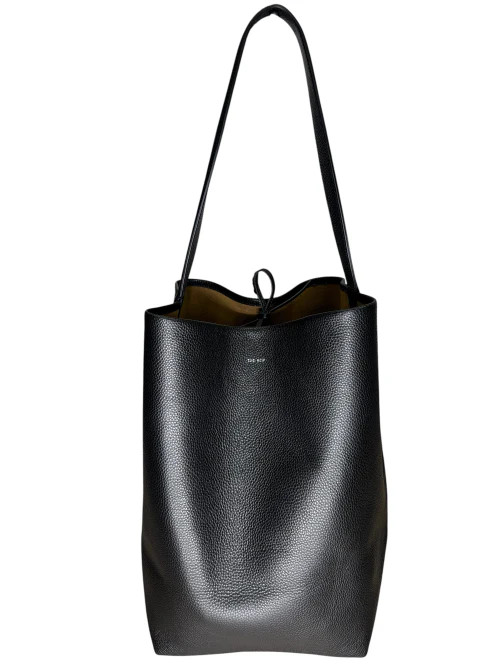 The Row Black Leather “Park” Tote Bag