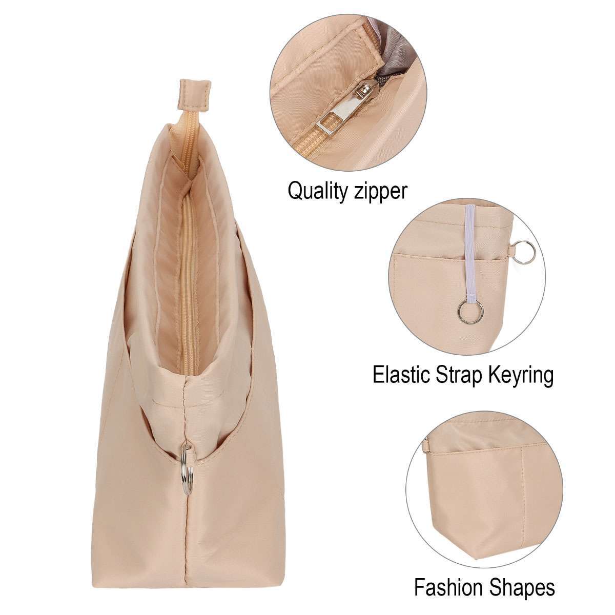 Multi Pockets Purse Organizer Insert with Zipped Top for Tote Bag Handbag Shaper